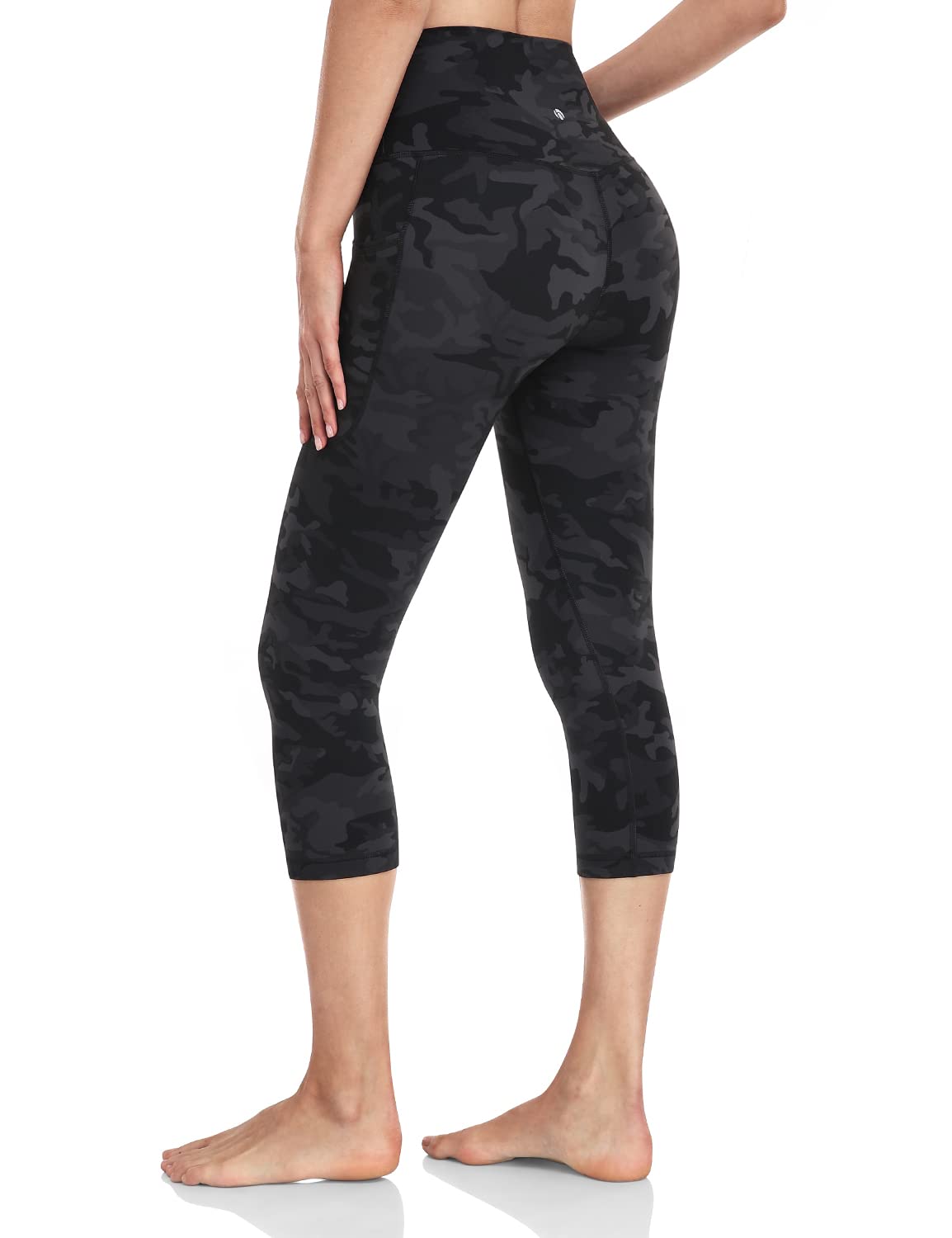 HeyNuts High Waisted Yoga Pants for Women - Workout Compression Capri Leggings with Side Pockets (21