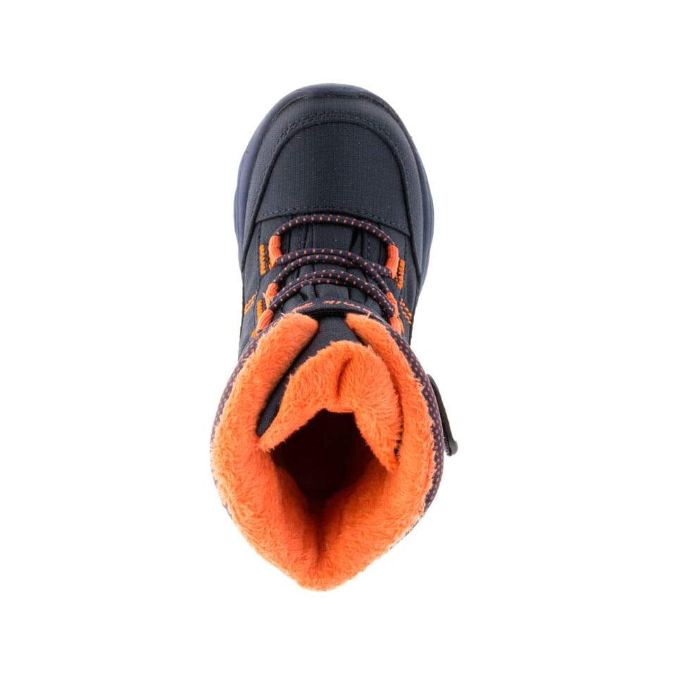 Kamik Navy/Flame Stance Waterproof Winter Boots for Toddlers - Warm Snow Boots for Boys & Girls - Perfect for Snow Play, Outdoor Adventures & Cold Weather