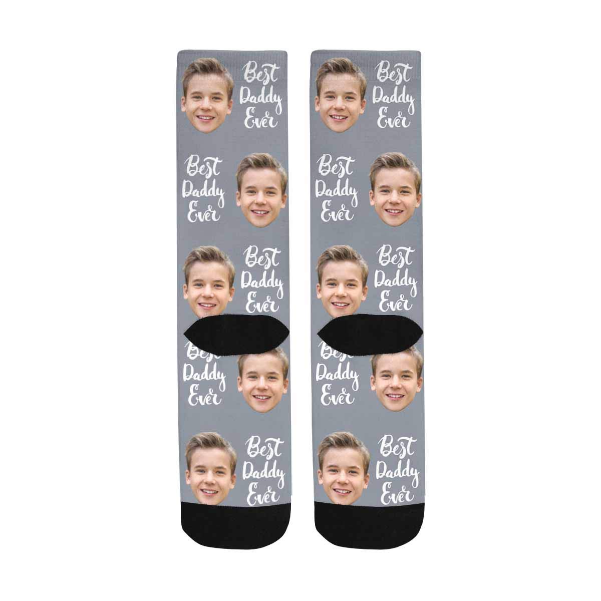 Personalized Custom Face Socks - Best Dad Ever Photo Printed Socks - Unique Father's Day Gift for Dad, Husband, Grandpa - Perfect for Birthdays, Anniversaries & Special Occasions