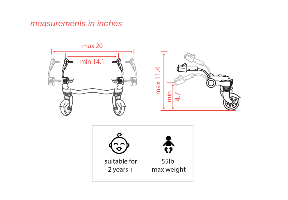 Valco Baby Hitch Hiker Adapter Kit for Stroller Brake System - Universal Compatibility for Valco Baby Strollers - Perfect for Urban Walking & Outdoor Adventures