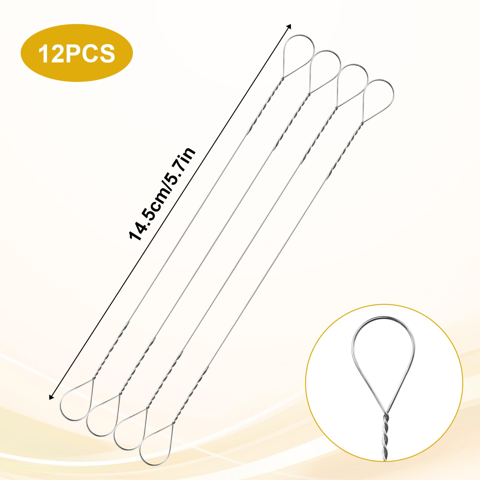 12-Pack Stainless Steel Cheese Slicer Wires - 5.7 Inch Replacement Cheese Cutter Wires for Block Cheese, Marble Cheese & Butter - Perfect for Kitchen, Deli, Catering & Cheese Platter Preparation