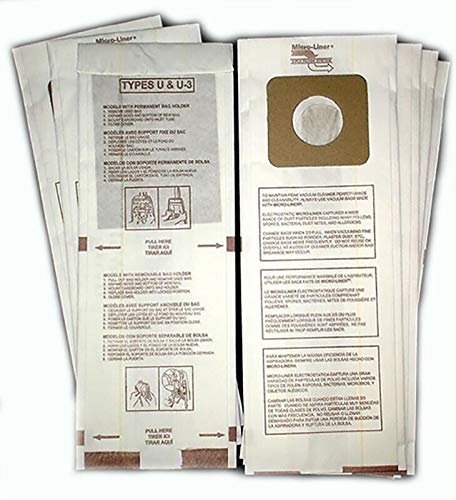 Panasonic Style U U-3 U-6 Micro Allergen Vacuum Cleaner Bags - 15 Pack | Made in USA | HEPA Filtration for Dust Mites & Pet Hair | Perfect for Allergy Sufferers & Home Cleaning