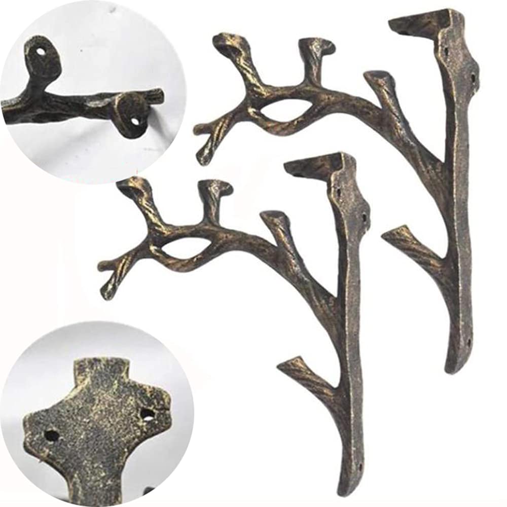 WZYX 7 Inch Cast Iron Shelf Bracket - Rustic Decorative Wall Mount Brackets for Floating Shelves, Boards & Wall Hanging Support (18.5×16 cm) with Screws - Perfect for Home Decor, Kitchen Storage & DIY Projects
