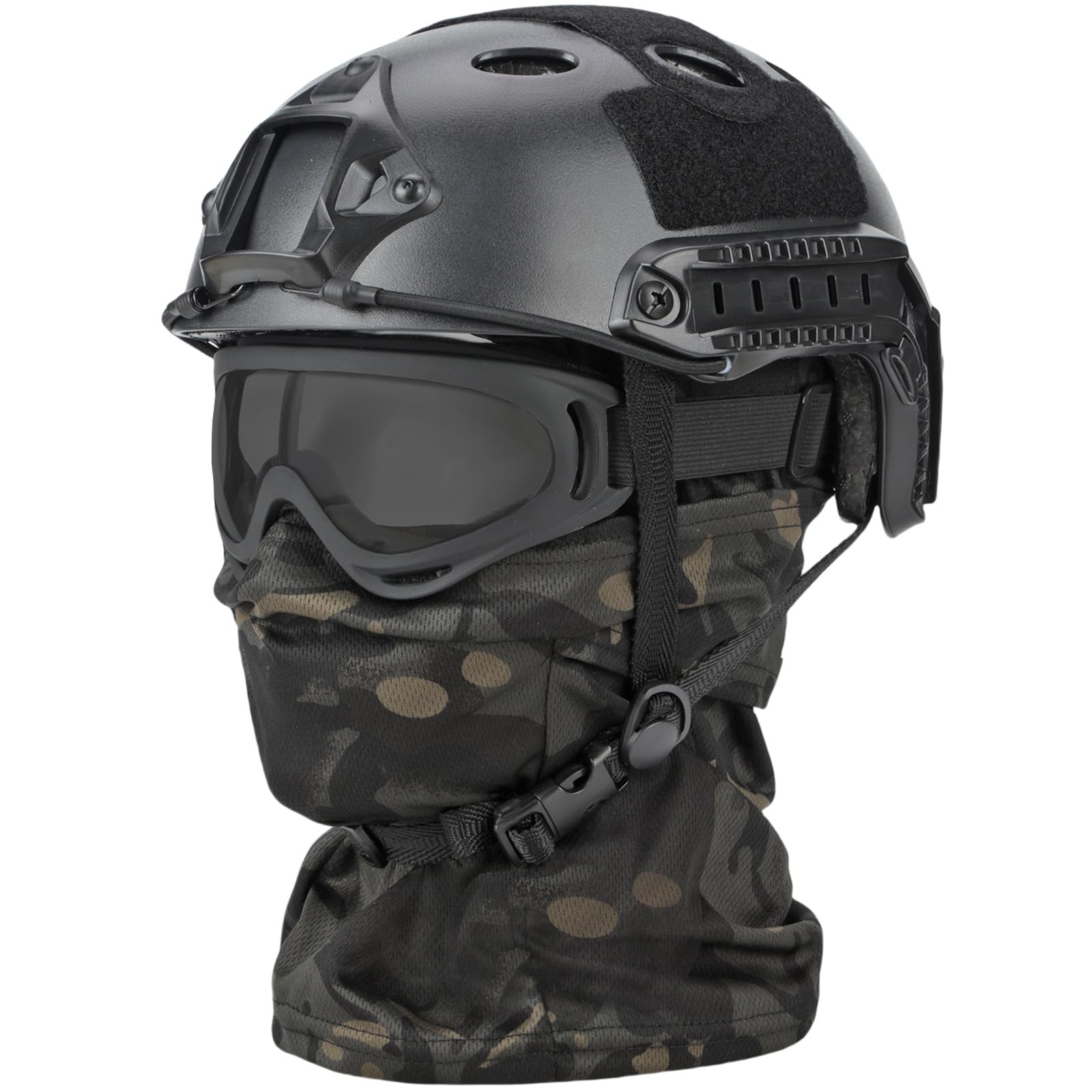 Tactical Airsoft Helmet Black - Military Style Protective Gear for Airsoft, Paintball & Outdoor Sports | Lightweight & Durable for Tactical Training & Cosplay | Perfect for Airsoft Battles, Military Simulation & Outdoor Adventures | Ideal for Combat Training, Paintball Matches & Tactical Enthusiasts | Great for Airsoft Tournaments, Military Reenactments & LARP Events | Use for Skirmishes, Training Drills, Cosplay & Tactical Role-Playing