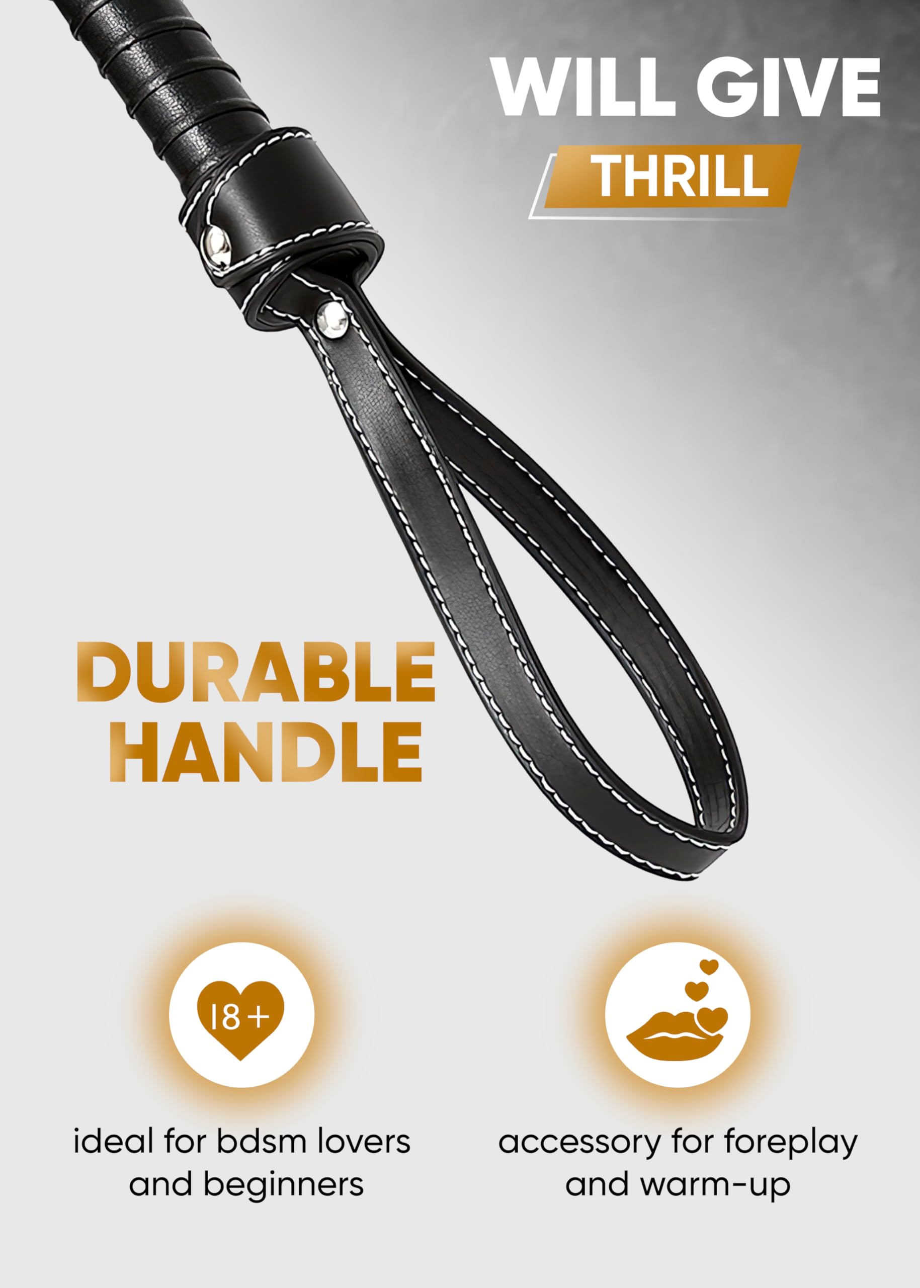 Premium BDSM Flogger & Spanking Paddle - Sensual Adult Toy for Couples, Women & Men - Perfect for Bedroom Play, Bondage, SM Scenes & Sensual Exploration