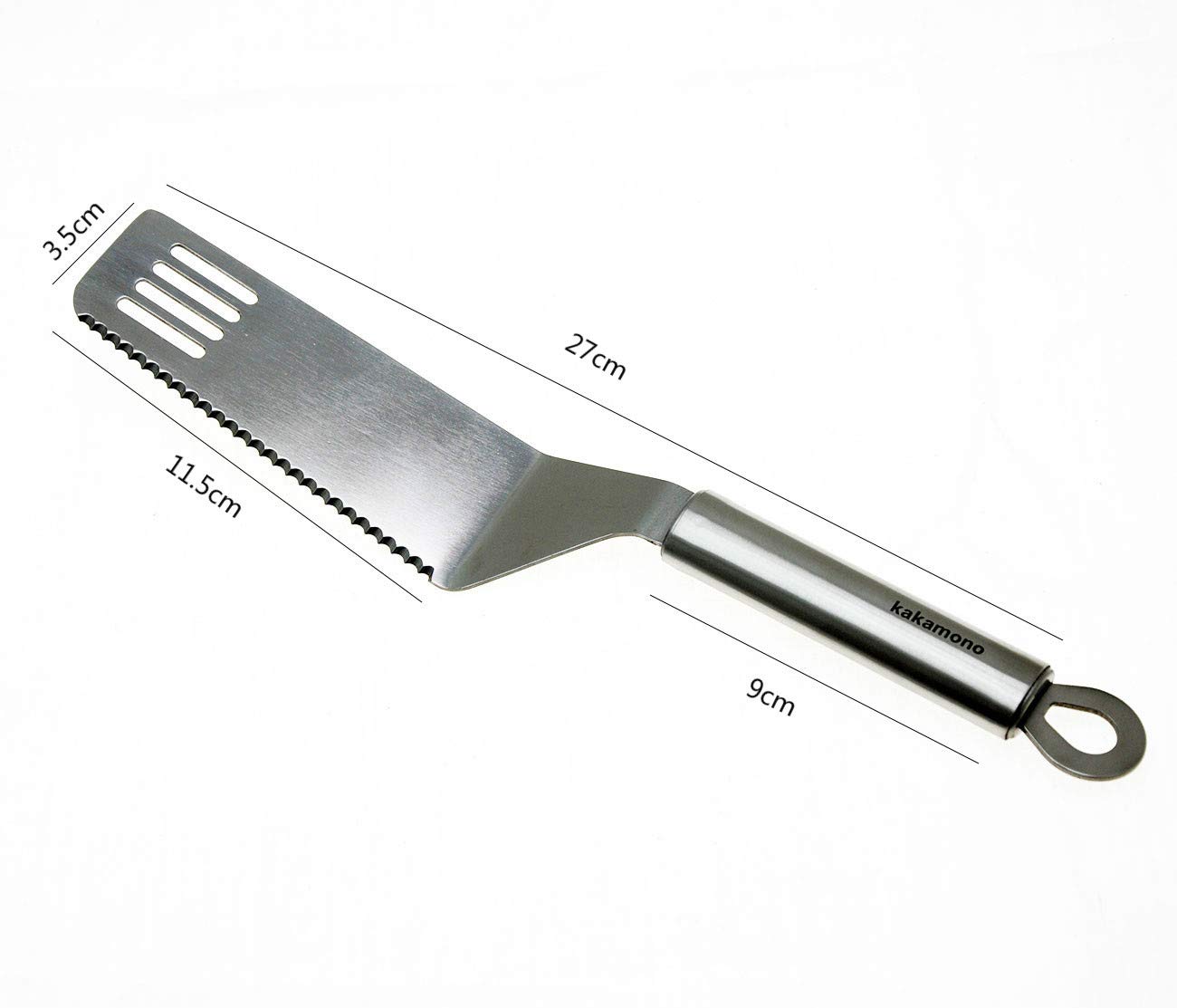 Stainless Steel Pie Server with Serrated Edge - Angled Icing Spatula & Cake Cutter for Professional Baking, Dessert Serving - Perfect for Cake Decorating, Pie Cutting, and Pastry Serving