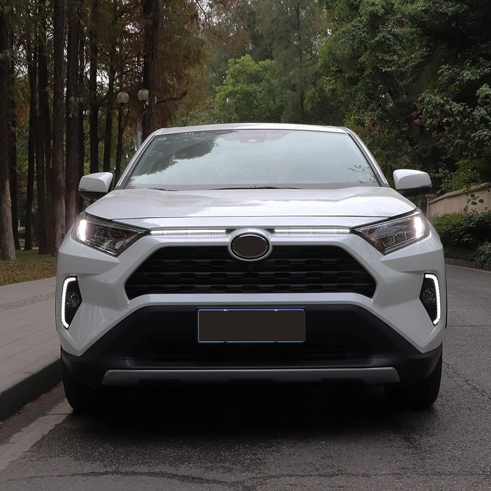 2019-2023 Toyota RAV4 LED DRL Fog Lights with Amber Turn Signal - Waterproof Daytime Running Lights for Front Bumper Replacement (Excludes RAV4 Adventure) | Perfect for Night Driving & Off-Road Adventures