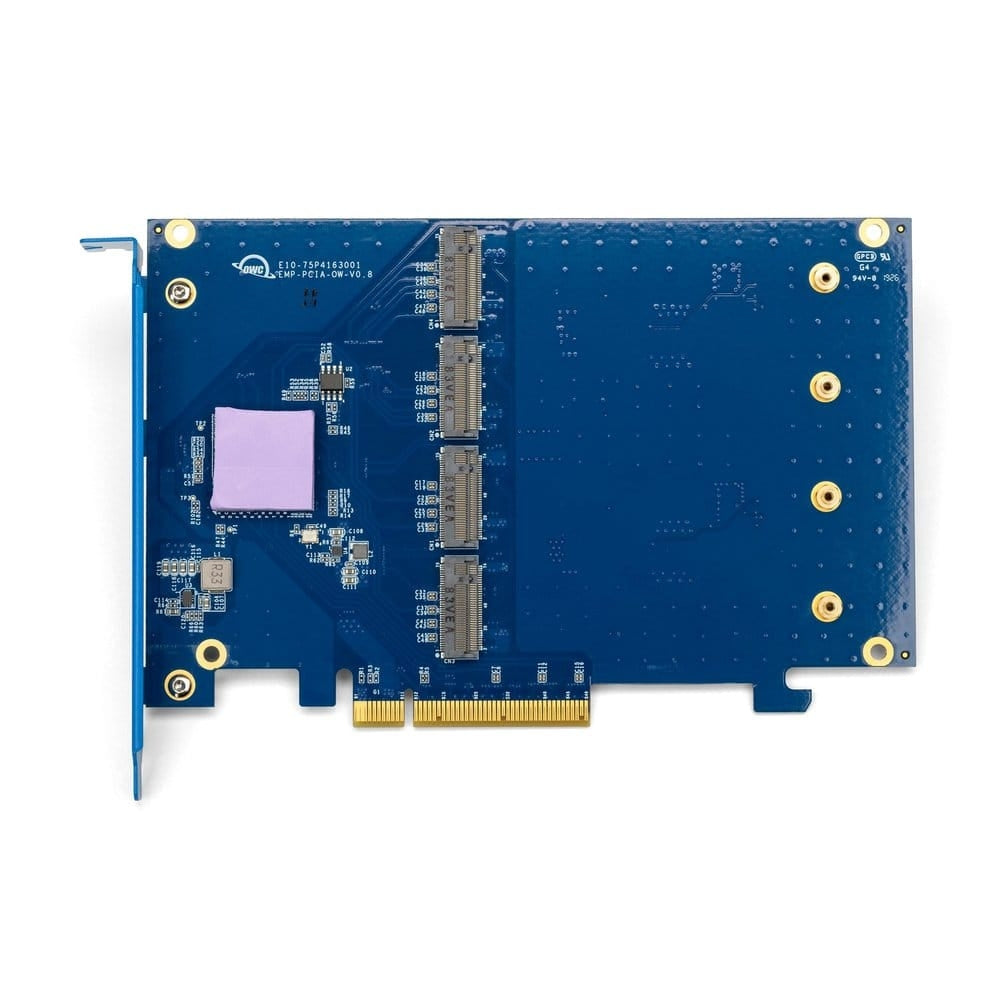 Accelsior 4M2 Four Slot NVMe M.2 SSD to PCIe 3.0 Adapter Card - High Speed Storage Expansion for Gaming PC, Workstation & Video Editing (0TB)
