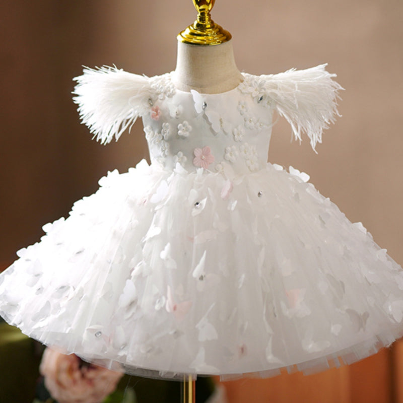 Fluffy Butterfly Princess Dress for Girls - Elegant Kids Party Gown for Birthday, Pageant & Special Occasions
