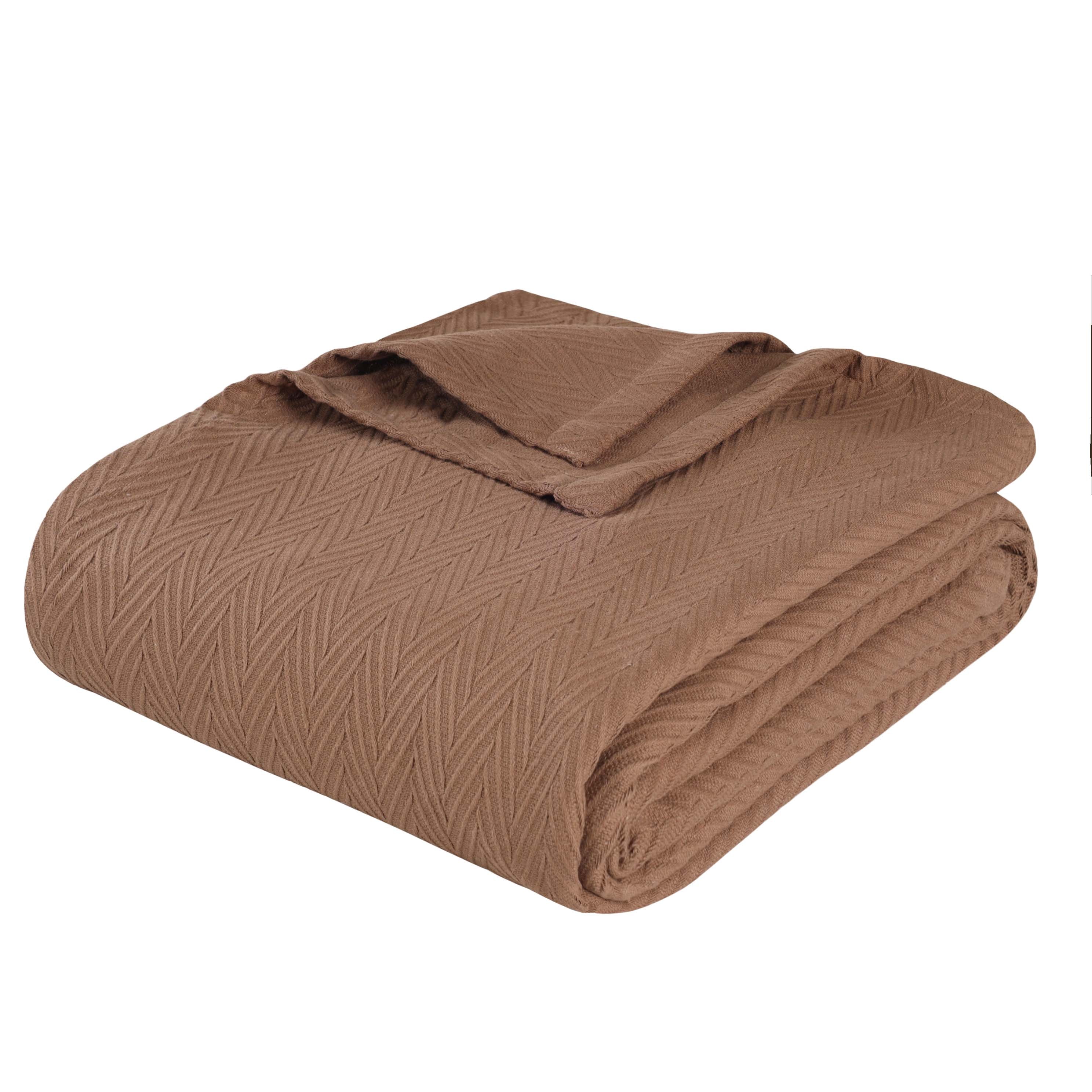 Soft All-Season Chevron Cotton Bed Blanket & Sofa Throw - Cozy Home Decor for Living Room, Bedroom, and Travel