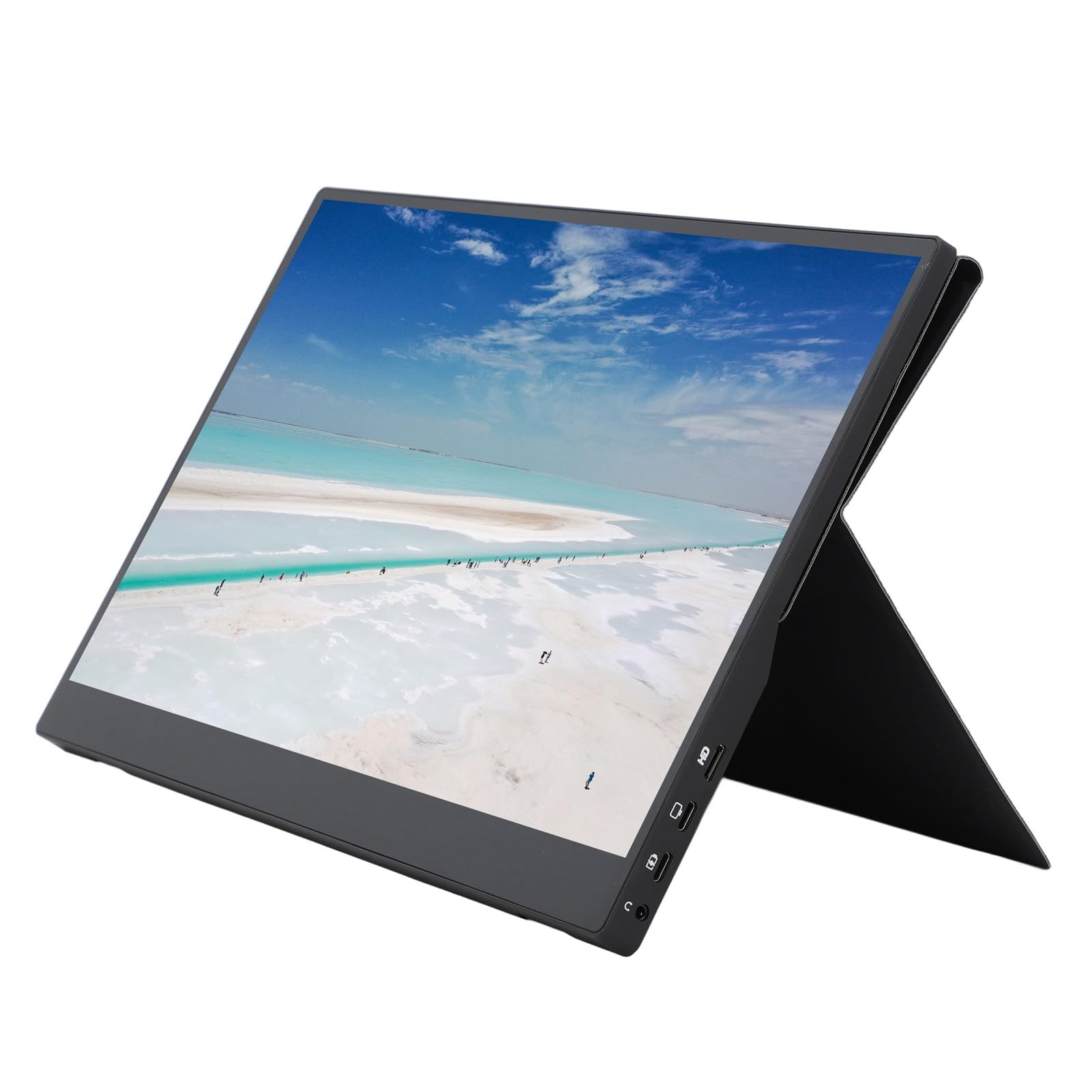 15.6 Inch Portable Monitor - XHTLLO USB Gaming Display with PU Leather Cover, HD Screen Extender for Laptop, Home, Travel & Office Use | Perfect for Remote Work, Gaming & Presentations