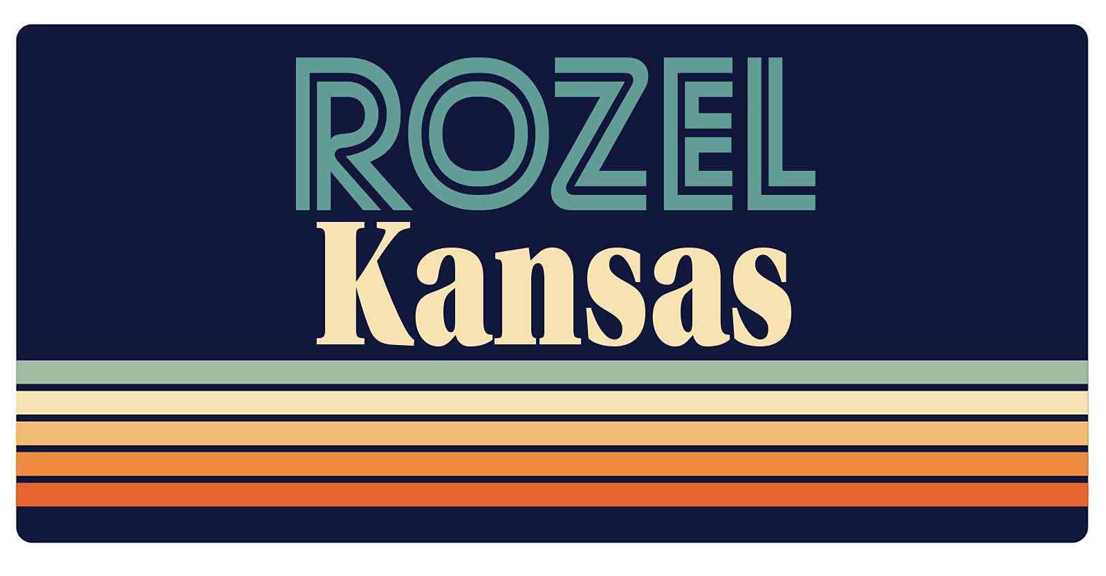 Vintage Rozel Kansas 5 x 2.5 Inch Retro Fridge Magnet - Decorative Souvenir for Refrigerator, Metal Cabinet & Office Whiteboard - Perfect for Home, Kitchen & Travel Memories