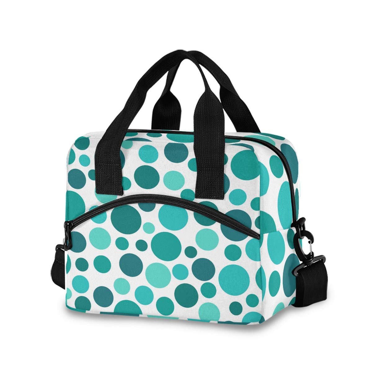 ALAZA Teal Polka Dot Insulated Lunch Bag for Women - Leakproof Lunch Box & Cooler Bag (907g) - Perfect for Work, School, Picnics & Outdoor Activities