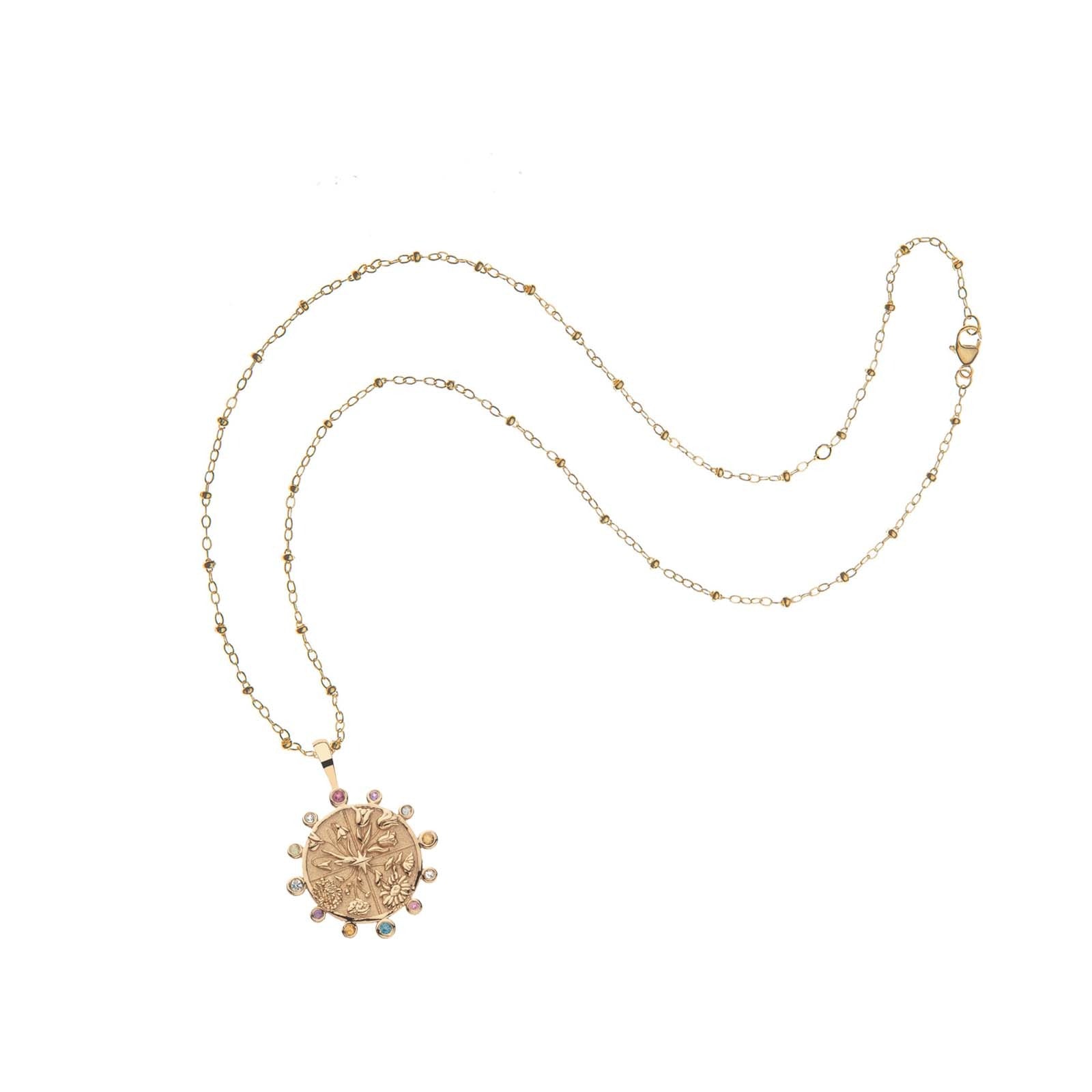 Jane Win HOPE Petite Embellished Coin Pendant Necklace for Women - Elegant Layering Jewelry for Daily Wear, Gift Giving & Special Occasions