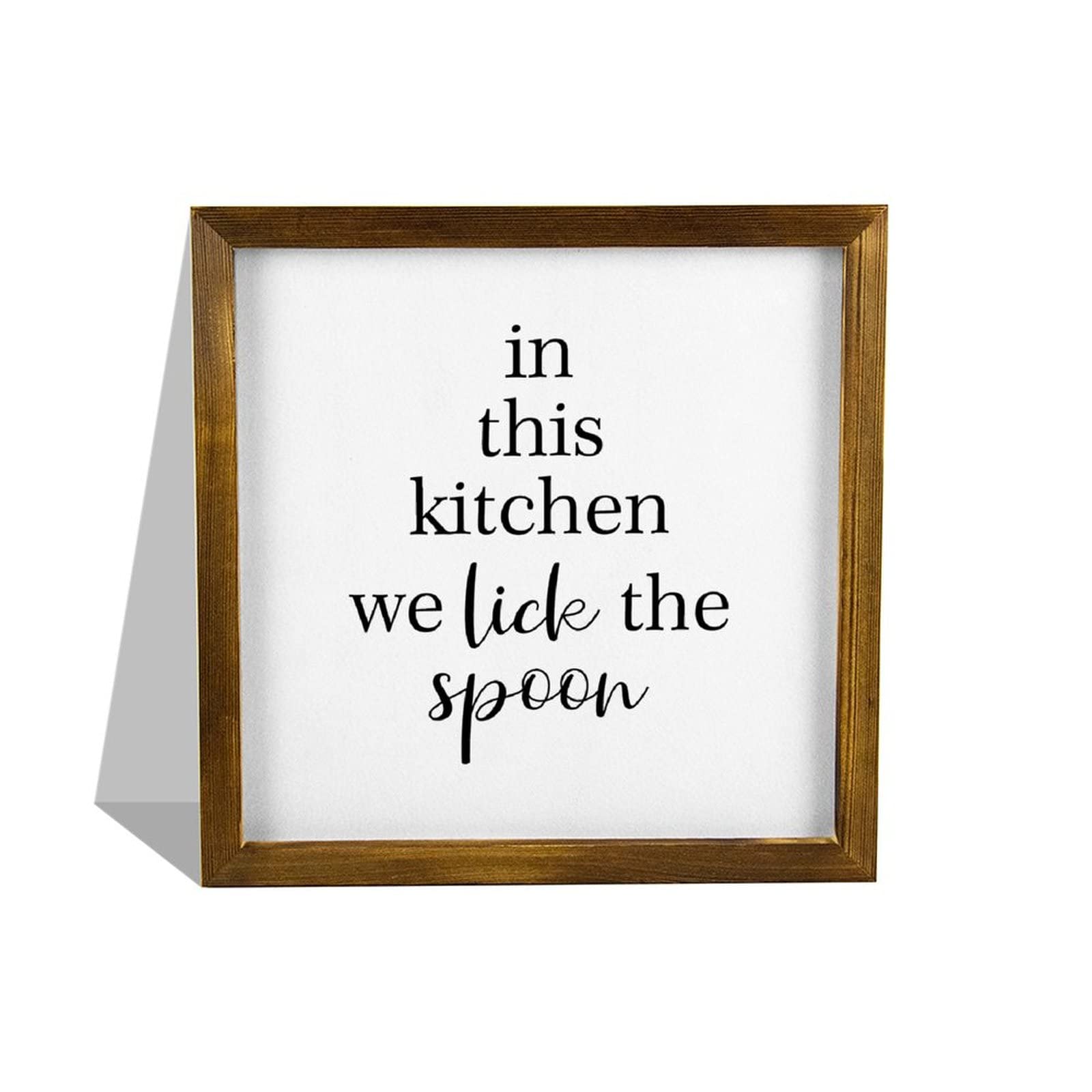 Farmhouse Wood Framed Bible Verse Sign - Kitchen & Bedroom Decor 12x12Inch