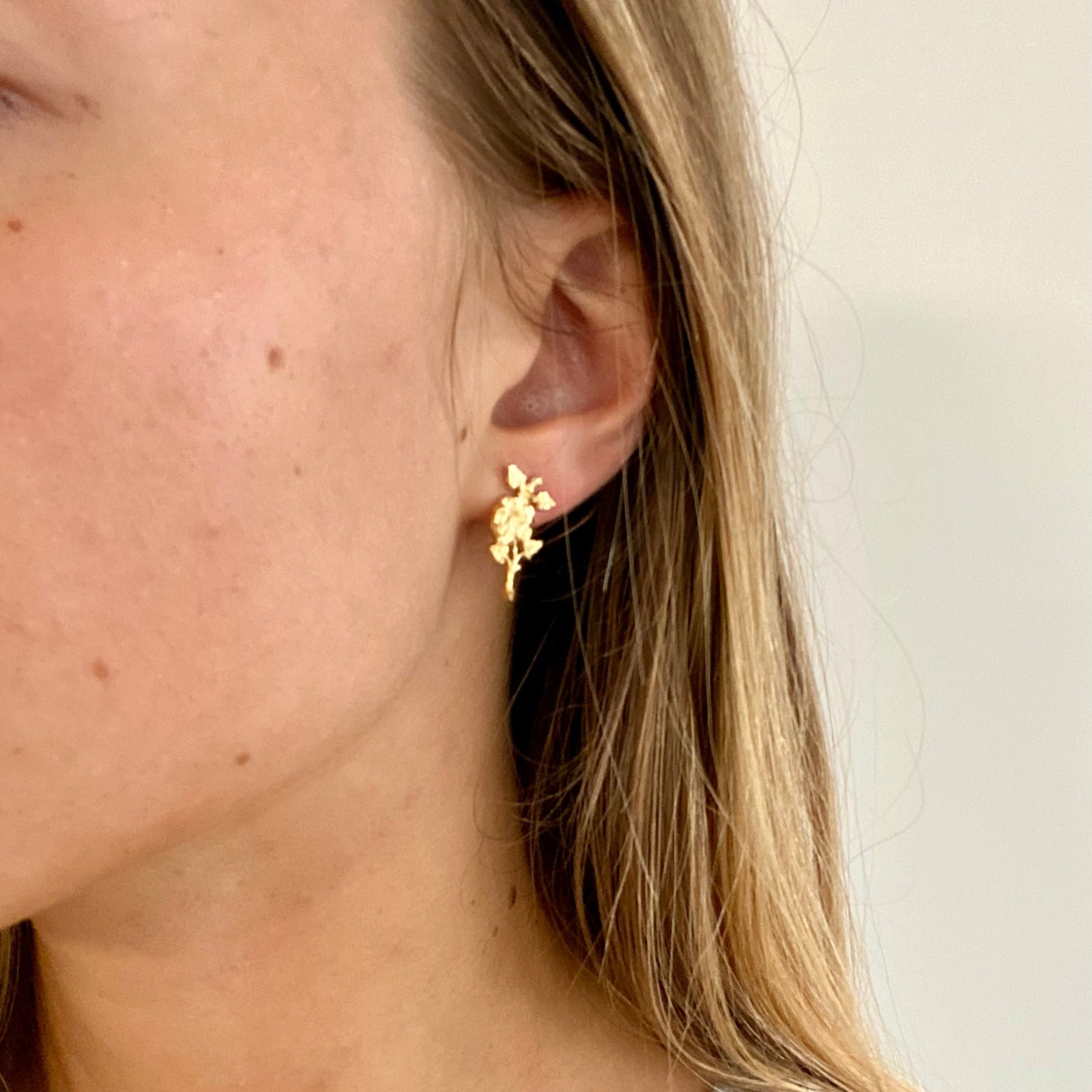 Golden Flower Livia Earrings for Women - Elegant Floral Dangle Earrings for Party, Wedding & Everyday Wear