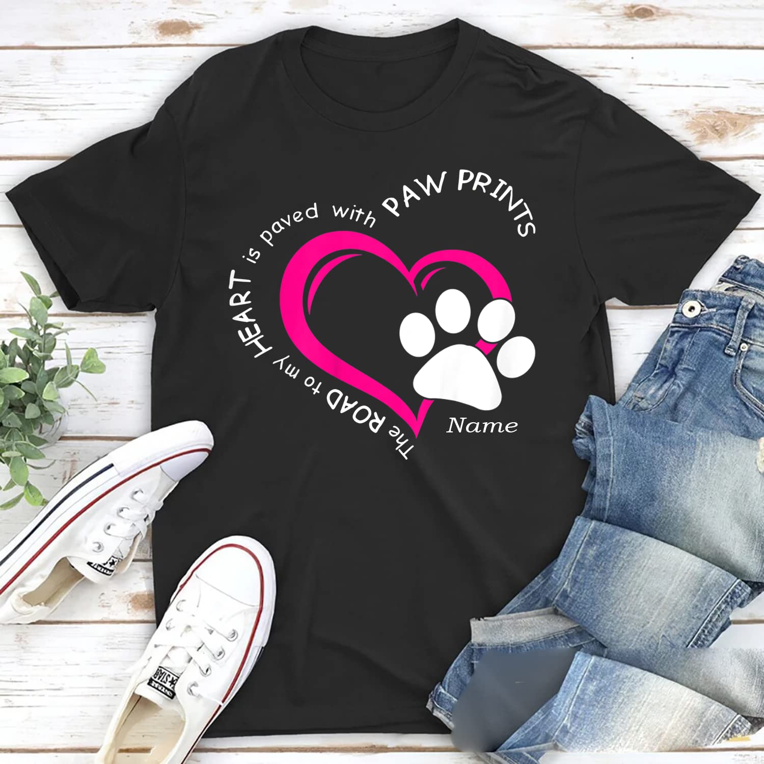 Custom Dog Mom T-Shirt with Paw Prints & Personalized Dog Names - Heart Design for Women & Men - Perfect Gift for Mother's Day - Multicolor Options - Ideal for Dog Lovers, Pet Owners & Casual Wear