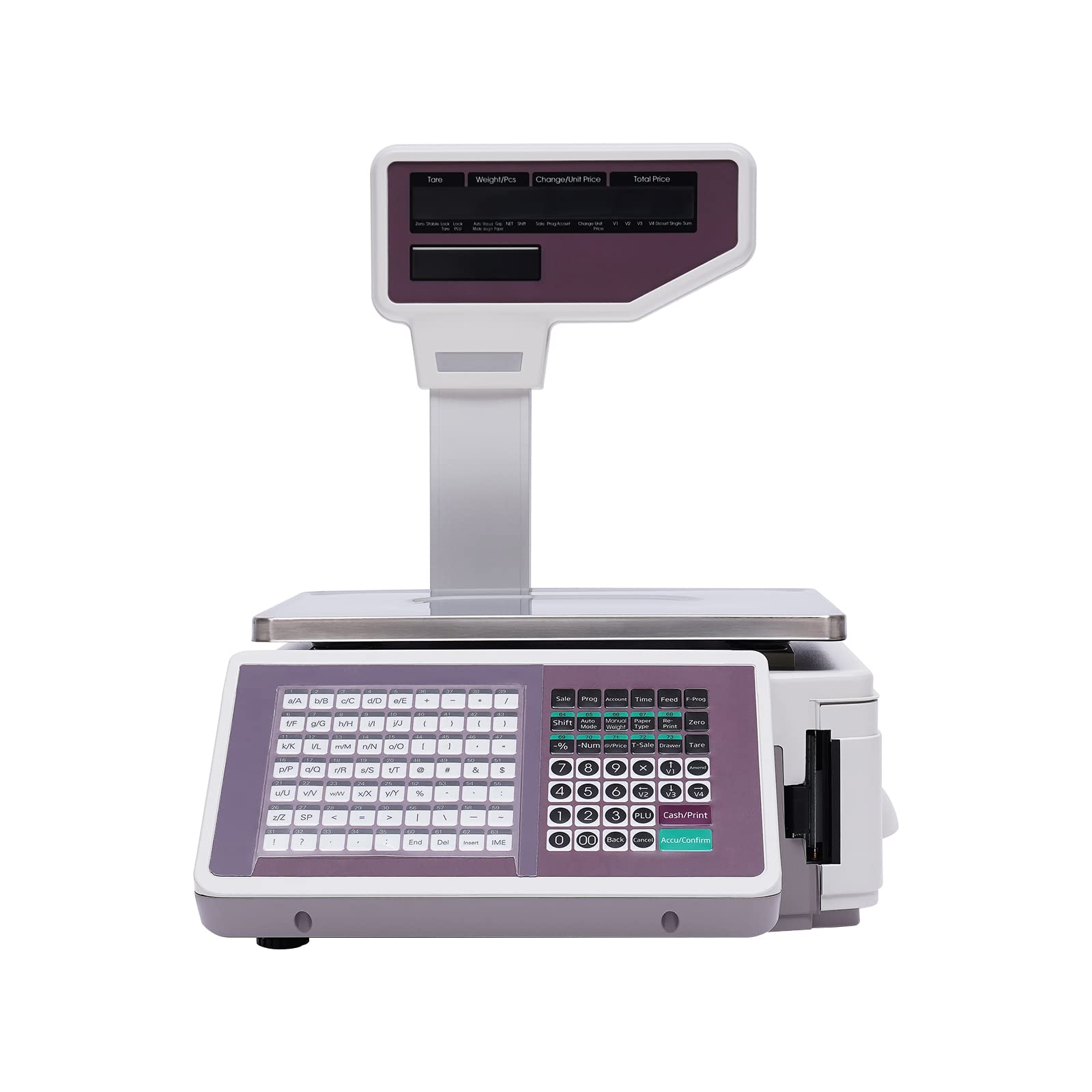 30/60lbs Digital Label Printing Scale with LCD Display - 5g/0.011lbs High Precision Commercial Weight Price Computing Scale for Retail Stores, Supermarkets & Small Businesses (US Stock) | Perfect for Pricing, Inventory Management & Checkout Counters