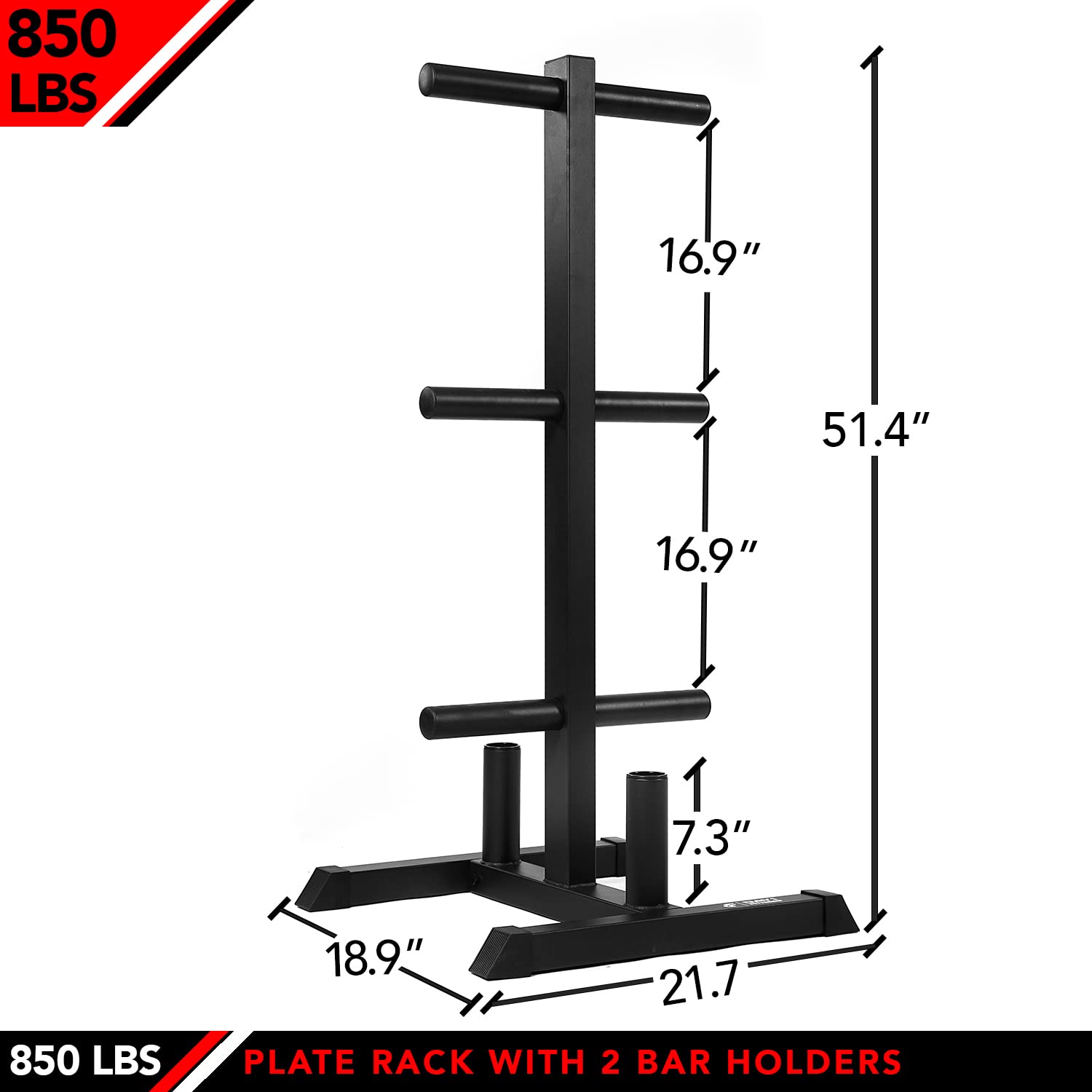 JFIT Heavy Duty Weight Rack & 2 Olympic Bar Holder for 2