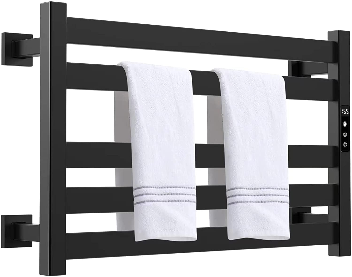 Colliford 5-Bar Electric Towel Warmer & Heater Rack - 201 Stainless Steel Wall-Mounted Bathroom Towel Dryer with Timer & Smart Temperature Control | Perfect for Spa, Luxury Bathrooms & Cold Weather Comfort