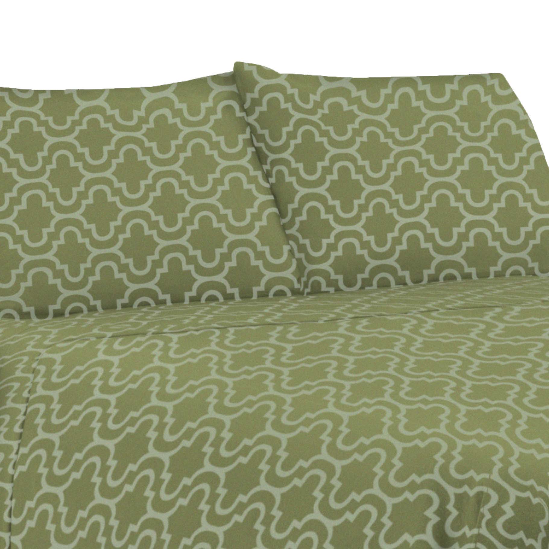 Premium Cotton Flannel Trellis Pattern Deep Pocket Sheet Set - Soft & Cozy Bedding for Winter - Perfect for Cold Nights, Guest Rooms & Cozy Bedroom Retreats