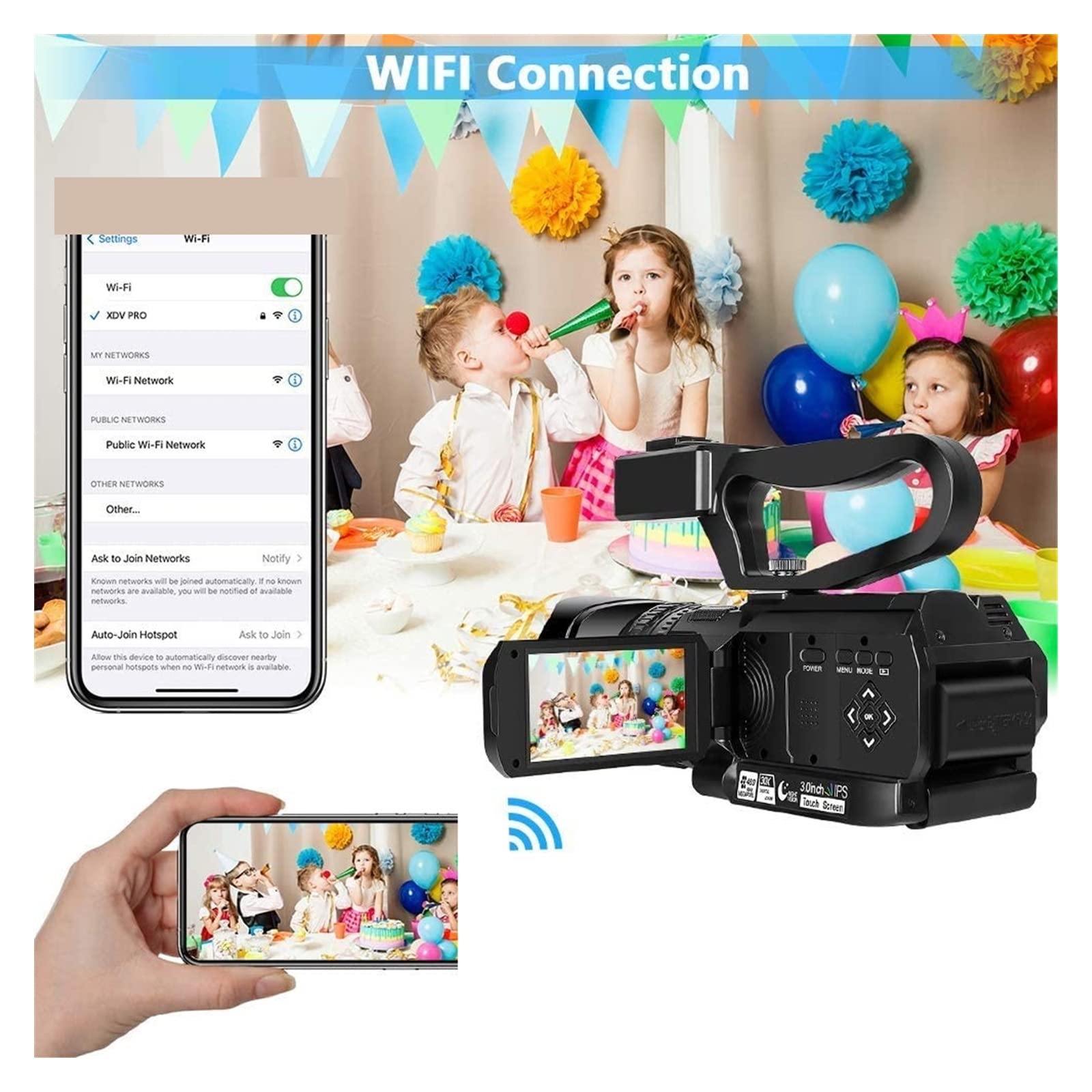 BODORME 4K Digital Camcorder with 18X Zoom, 64MP Video Camera for Photography, Live Streaming & Vlogging - 4 Inch LCD Screen, Built-in MIC Light (No SD Card Included) - Perfect for YouTube, TikTok, Travel & Home Video Recording