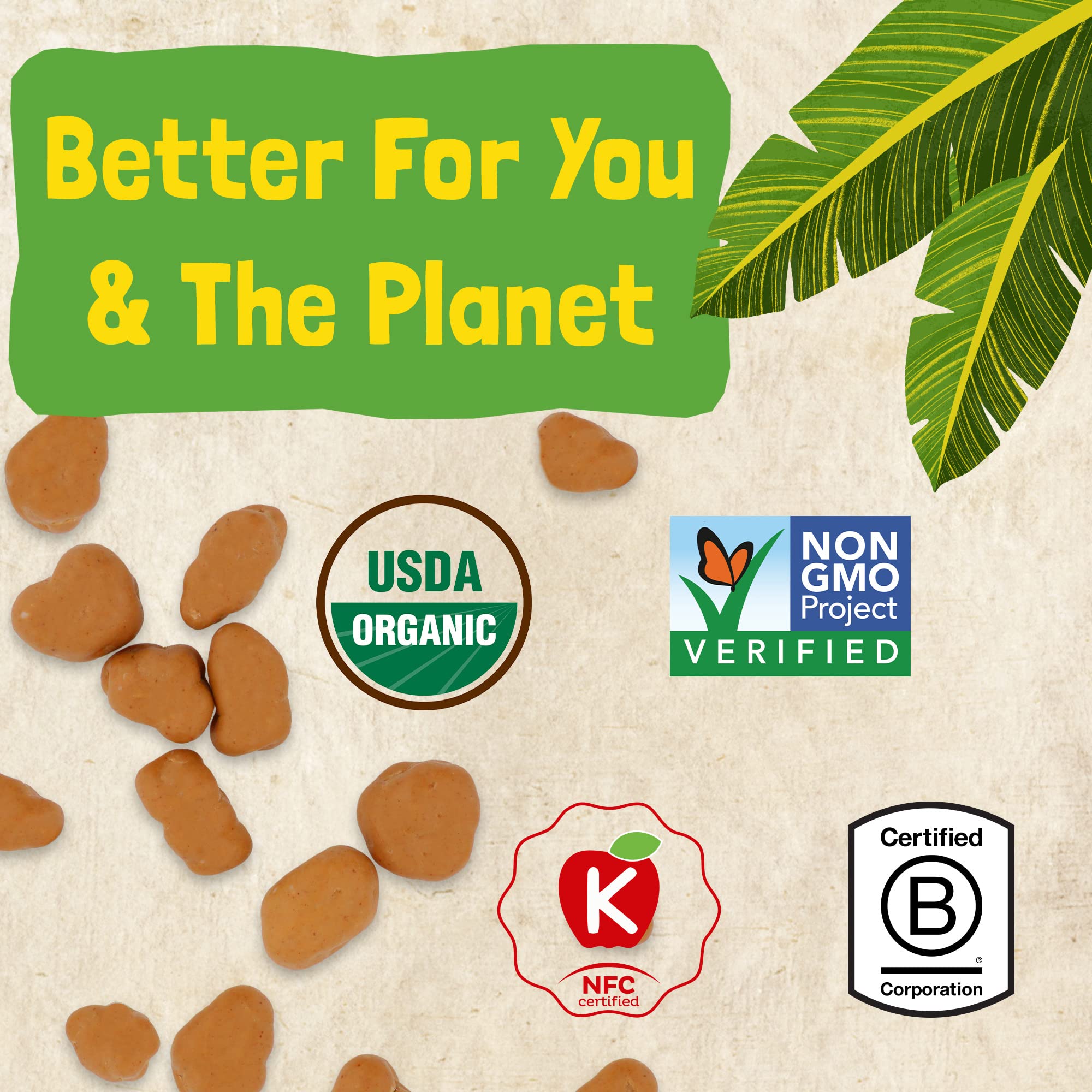 Organic Peanut Butter Dipped Banana Bites - Barnana Chewy Banana Snack Made with Real Fruit, Kosher, USDA Organic, Paleo Friendly (3.5oz, 6-Pack) | Healthy On-The-Go Snack for Kids, Hiking & Office