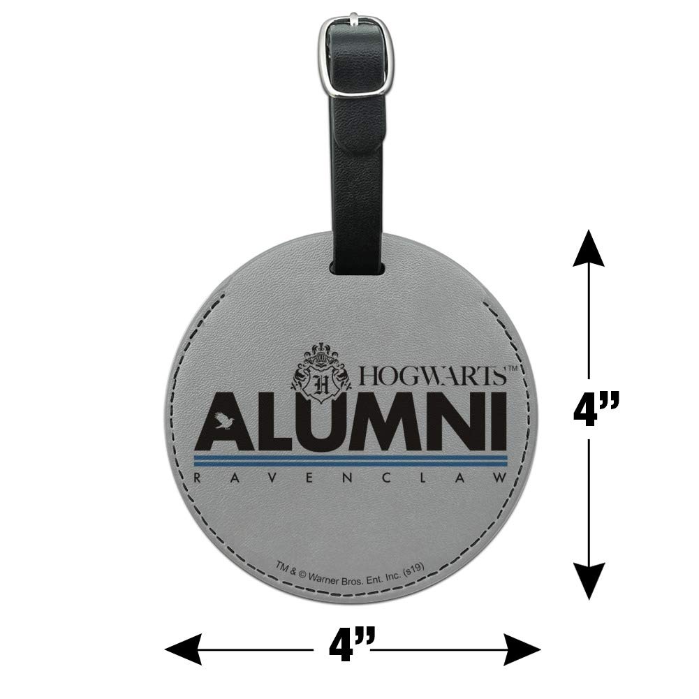 Harry Potter Ravenclaw Alumni Round Leather Luggage Tag - Carry-On ID Tag for Travel Bags, Suitcases & Backpacks - Perfect for Harry Potter Fans, Cosplay & Gift Giving