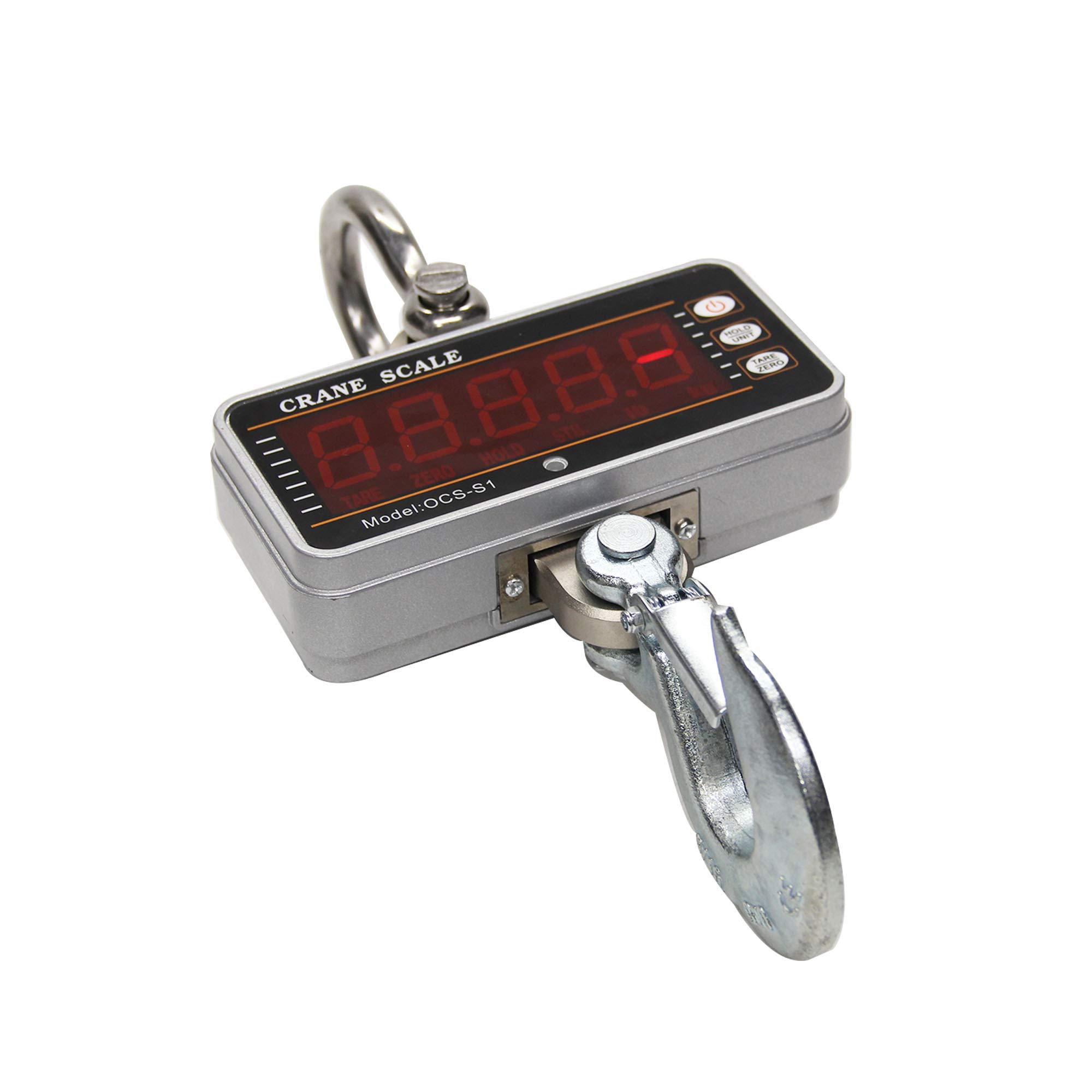 Huanyu 1 Ton Aluminum Digital Crane Scale - High Precision 1000kg/2000lbs Heavy Duty Hanging Scale with Smart LED Display - Perfect for Construction, Warehousing & Industrial Weighing Applications