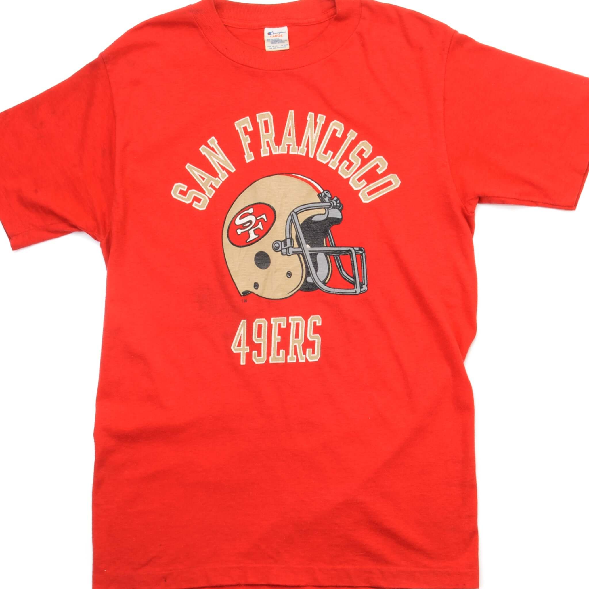 Vintage Champion NFL San Francisco 49ers T-Shirt 1980s Small - Made in USA - Retro Football Fan Gift & Game Day Outfit