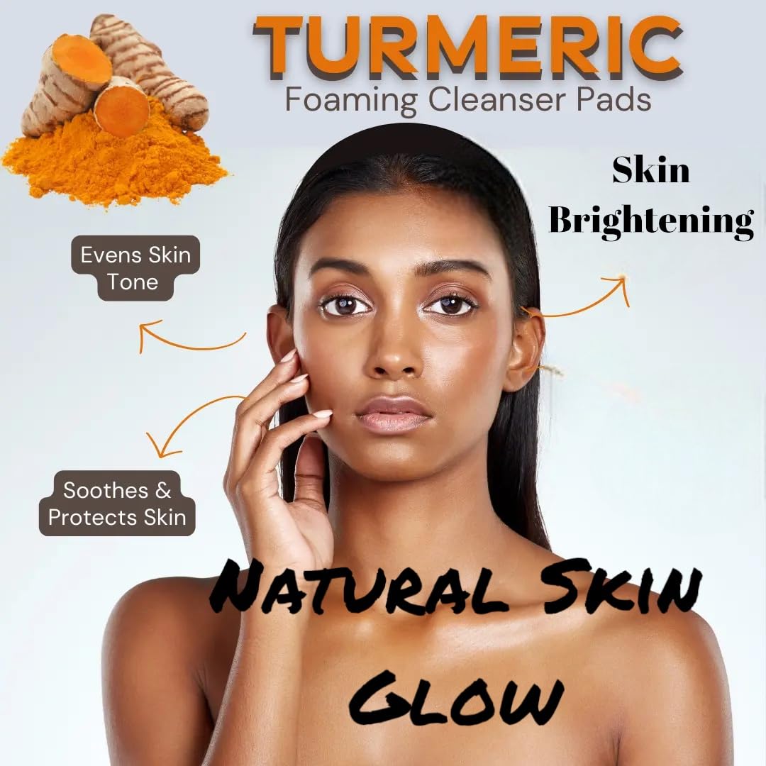 Turmeric Kojic Acid Brightening Face Pads - Exfoliating & Cleansing Pads for Dark Spots, Acne & All Skin Types (20 Count) - Gentle Daily Skincare for Brighter, Even-Toned Complexion