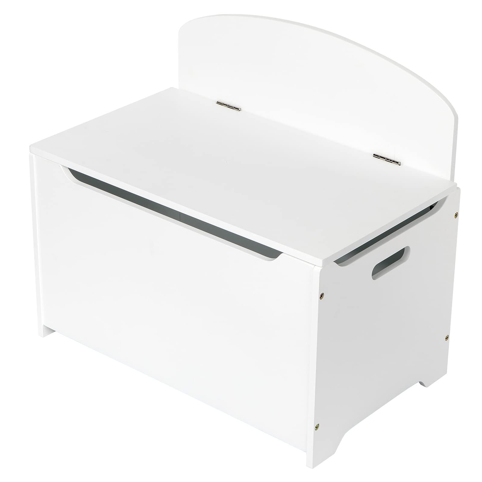 Wooden Toy Storage Box Organizer with Lift Top - Kids Toy Chest Bench Chair with 2 Safety Hinges, Multifunctional Storage Cabinet for Toddler Room, Nursery, Bedroom & Living Room (White) - Perfect for Organizing Toys, Books & Blankets While Saving Space