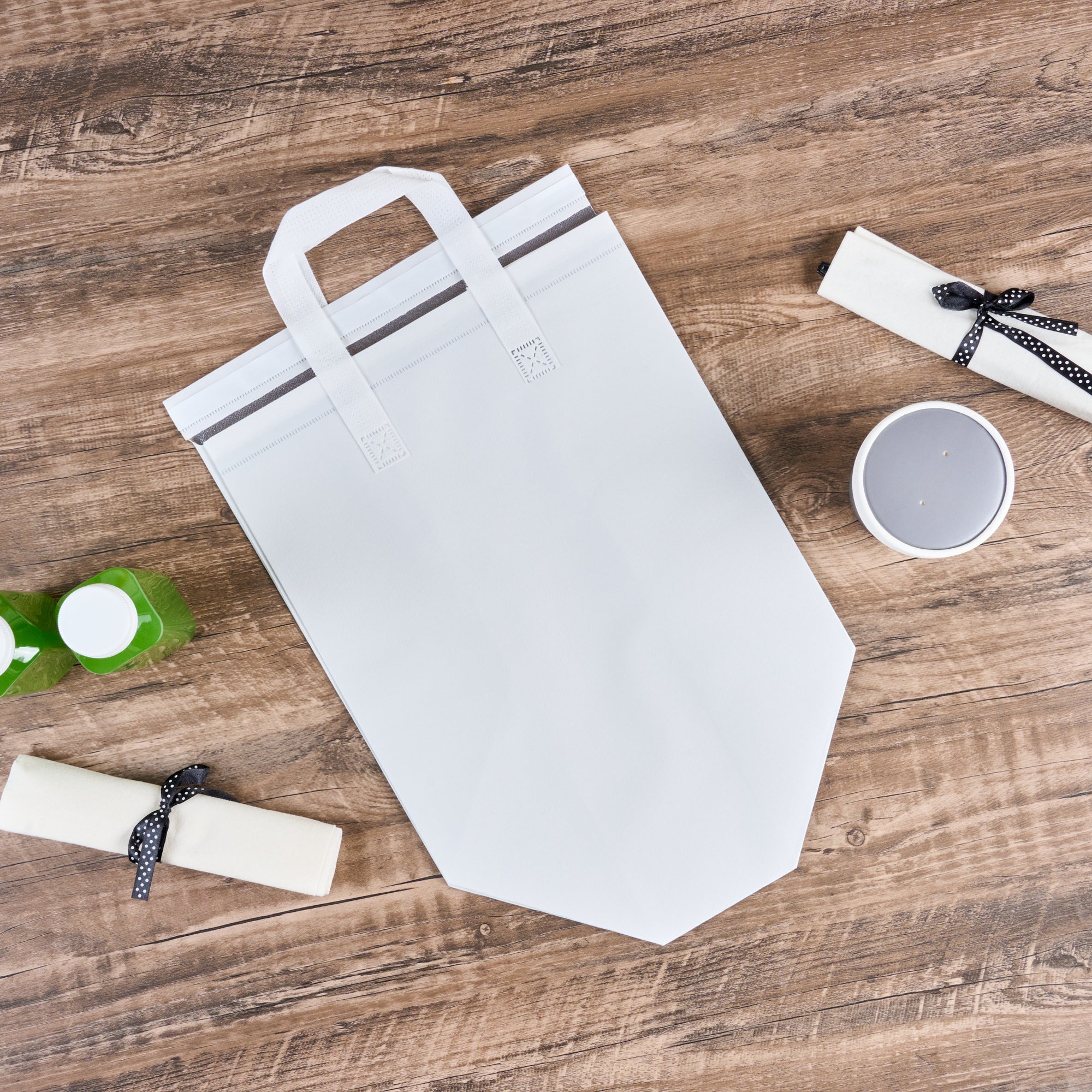 Premium White Insulated Takeout Food Delivery Bags - Tamper Evident, 11.75