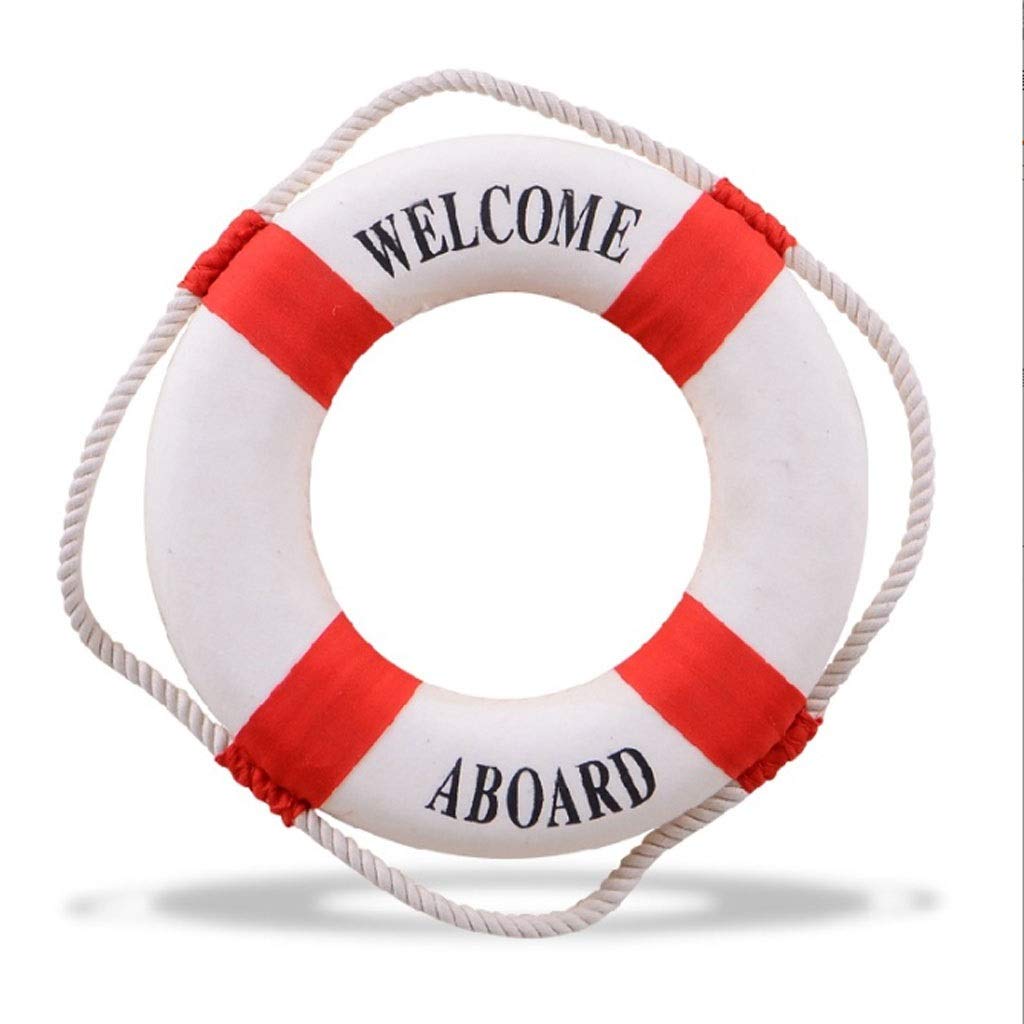 Nautical Beach Wooden Ship Wheel & Anchor with Rope - Coastal Wall Decor, Boat Steering Rudder Hanging Ornament for Beach Theme Home, Patio, or Cabin Decoration (Color: H)