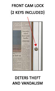 Locking Cork Bulletin Board Display Case with Sleek Radius Corners - Secure Enclosed Restroom Notice Board for Offices, Schools & Public Spaces
