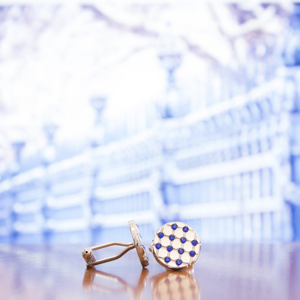 Premium Round Diamond Embellished Cufflinks for Men - Elegant Dress Accessories for Weddings, Business & Formal Events