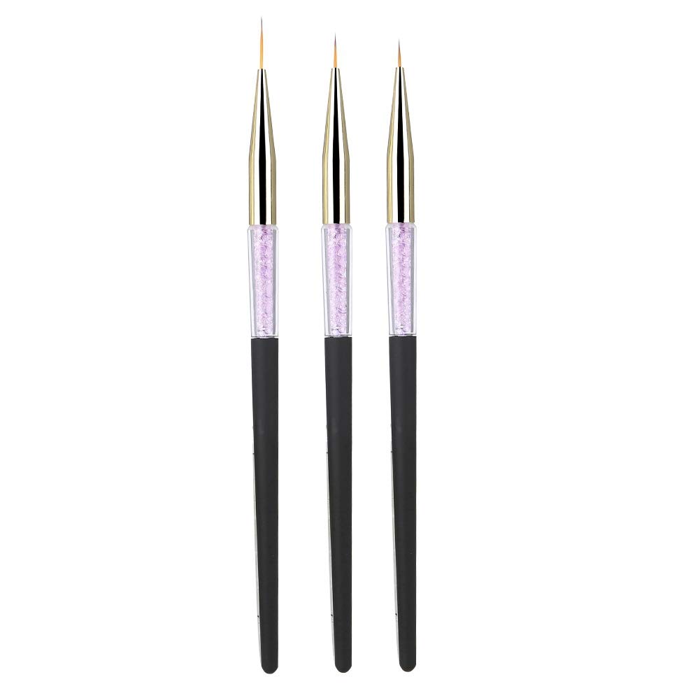 Professional UV Gel Nail Art Pen Set - 3Pcs Dotting Tools & Liner Brush for Gel Polish, Nail Painting & Rhinestone Decoration | Perfect for DIY Manicures, Salon Nail Art & Home Use [Blue]