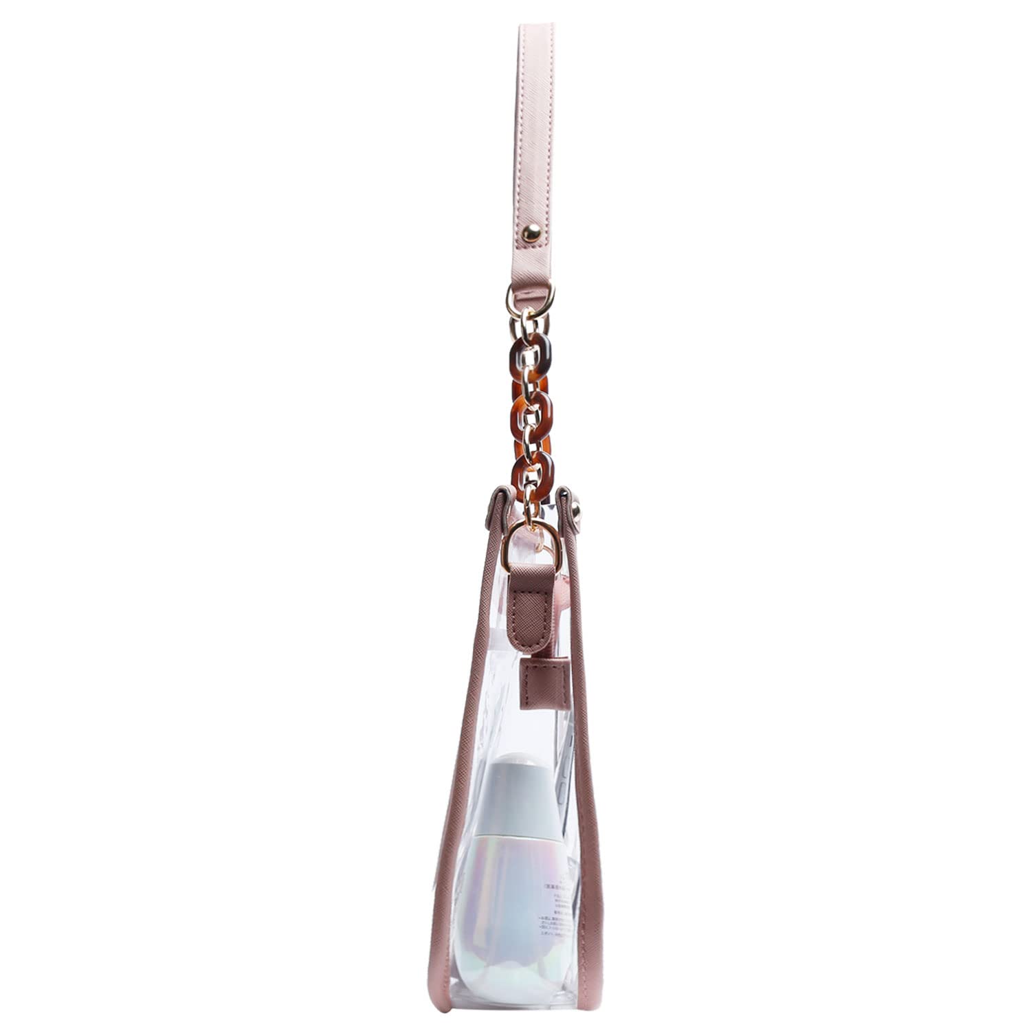 KKXIU Clear Crossbody Bag for Women - Fashionable PU Leather Small Purse with Adjustable Strap - Perfect for Concerts, Stadium Events & Daily Use