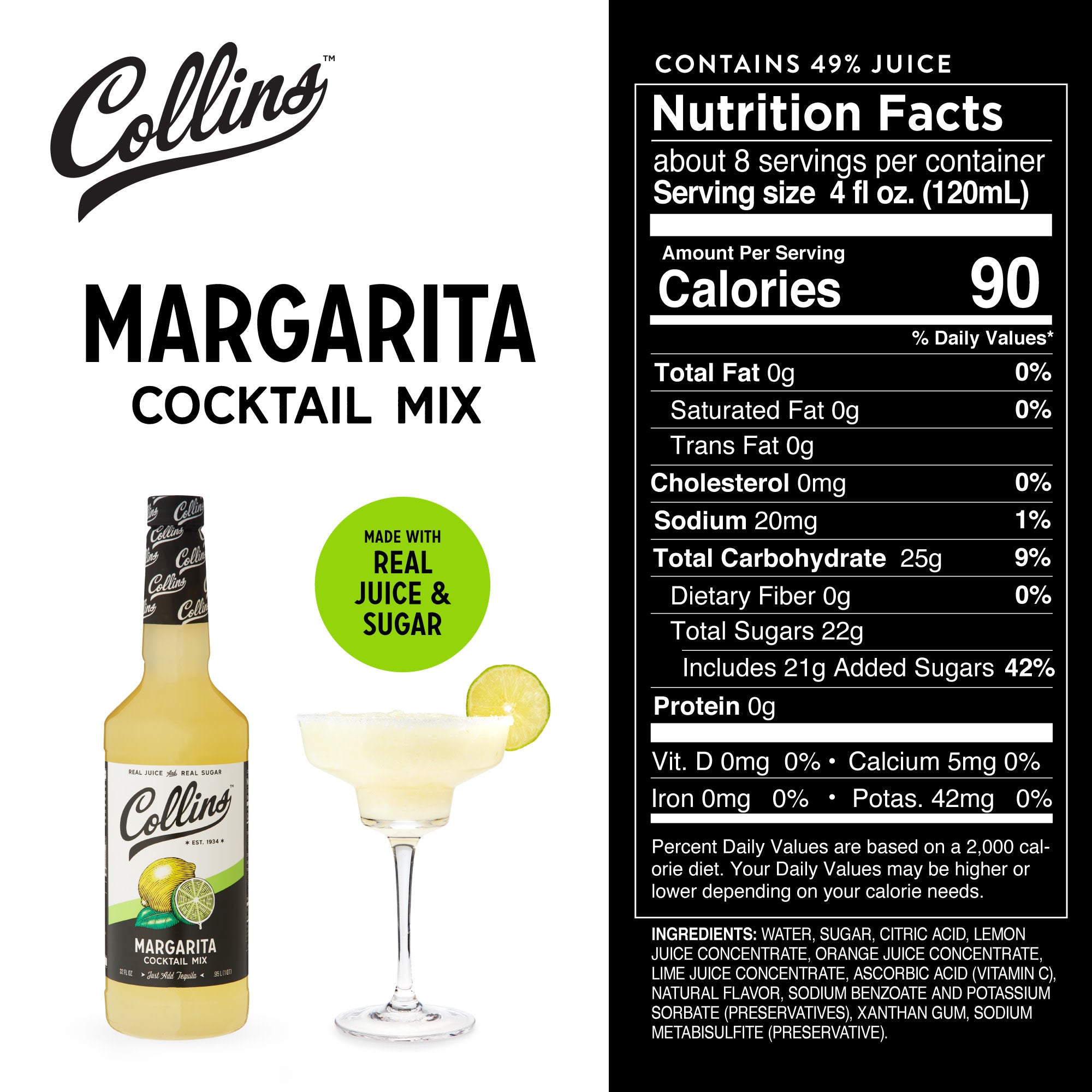 Premium Margarita Cocktail Mix - 32 oz Bottle | Authentic Mexican Flavor | Perfect for Parties, BBQs & Summer Gatherings