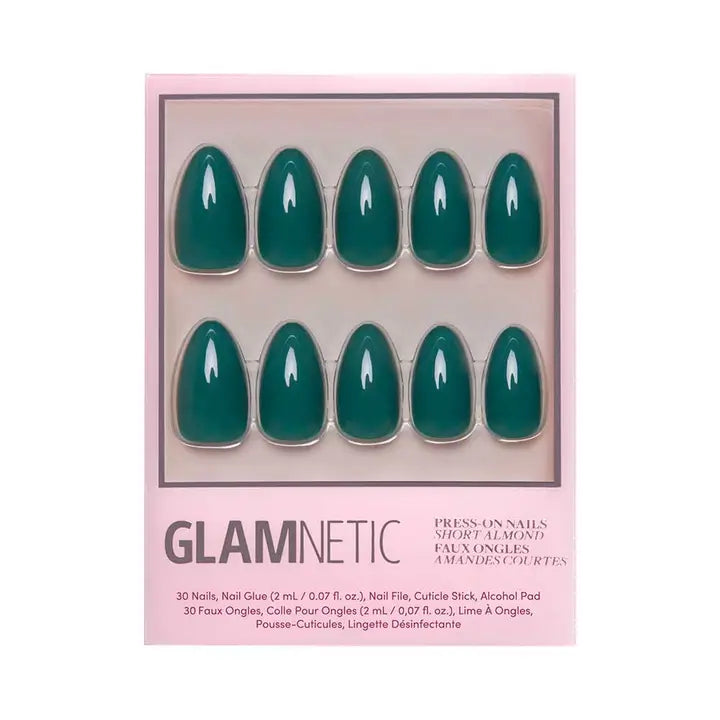 Emerald Green Press On Nails - Long Lasting Fake Nails with Glue - Perfect for Parties, Weddings & Special Occasions