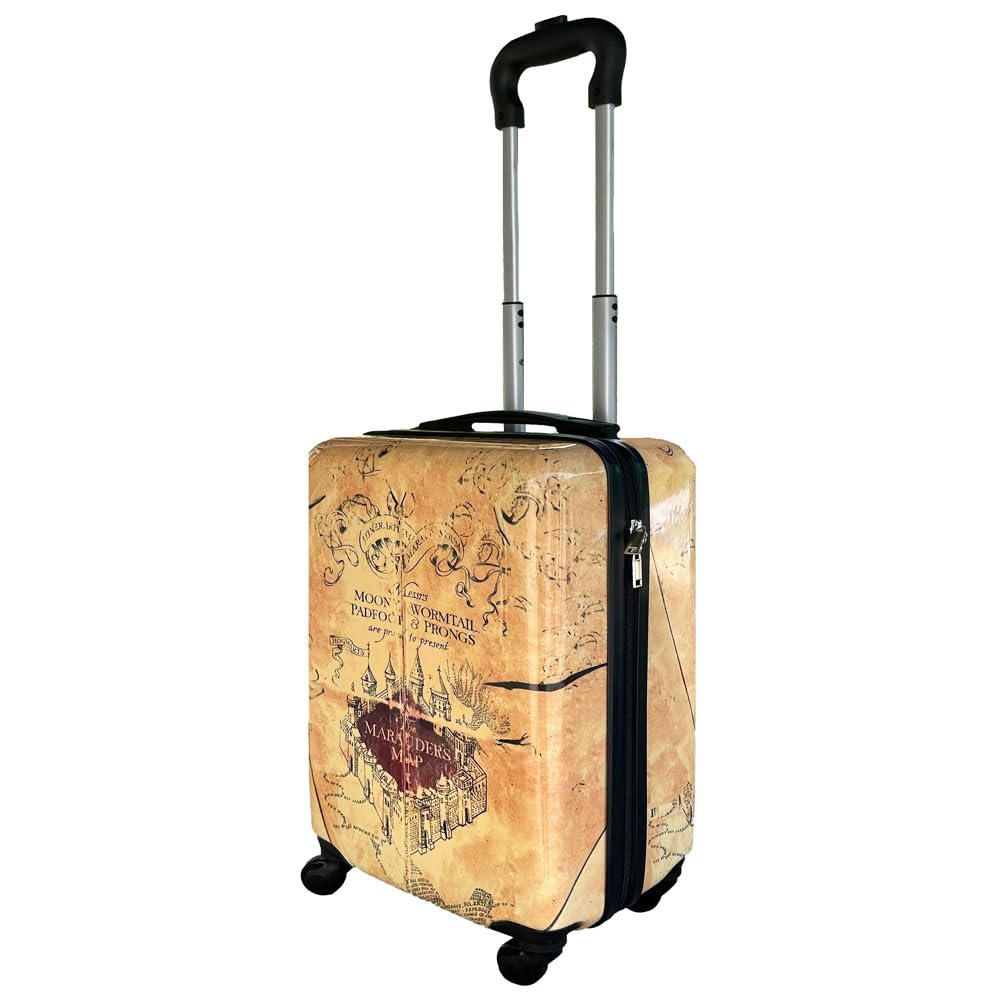 Harry Potter Marauders Map Hardshell Rolling Carry-On Luggage Suitcase - Lightweight Spinner Travel Bag for Airplane, Business Trips & Wizarding World Adventures