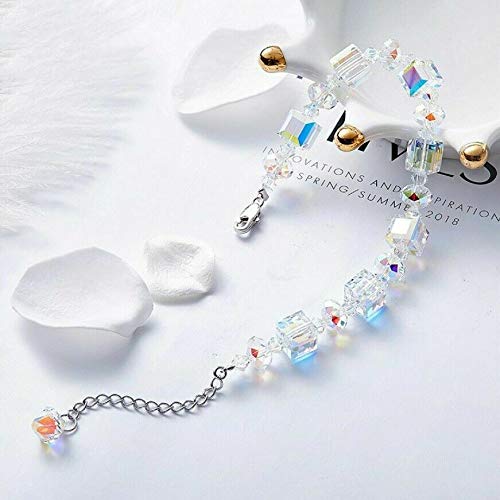 Aurora Borealis Crystal Bracelet 18K White Gold for Elegant Occasions