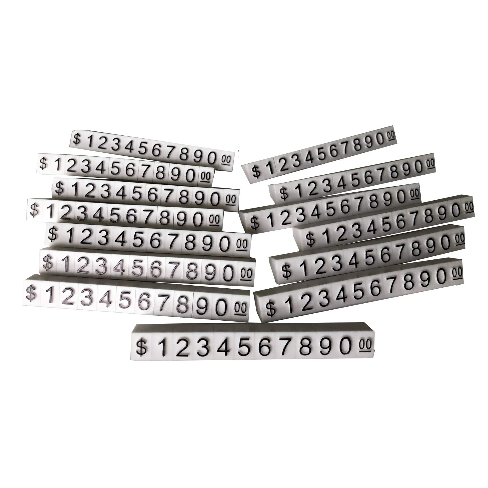 Adjustable Price Tag Cube with Angled Display - 14 Sets White Large Number Pricing Stand for Retail Stores & Counters - Perfect for Clearance Sales, Promotions & Organized Product Labeling