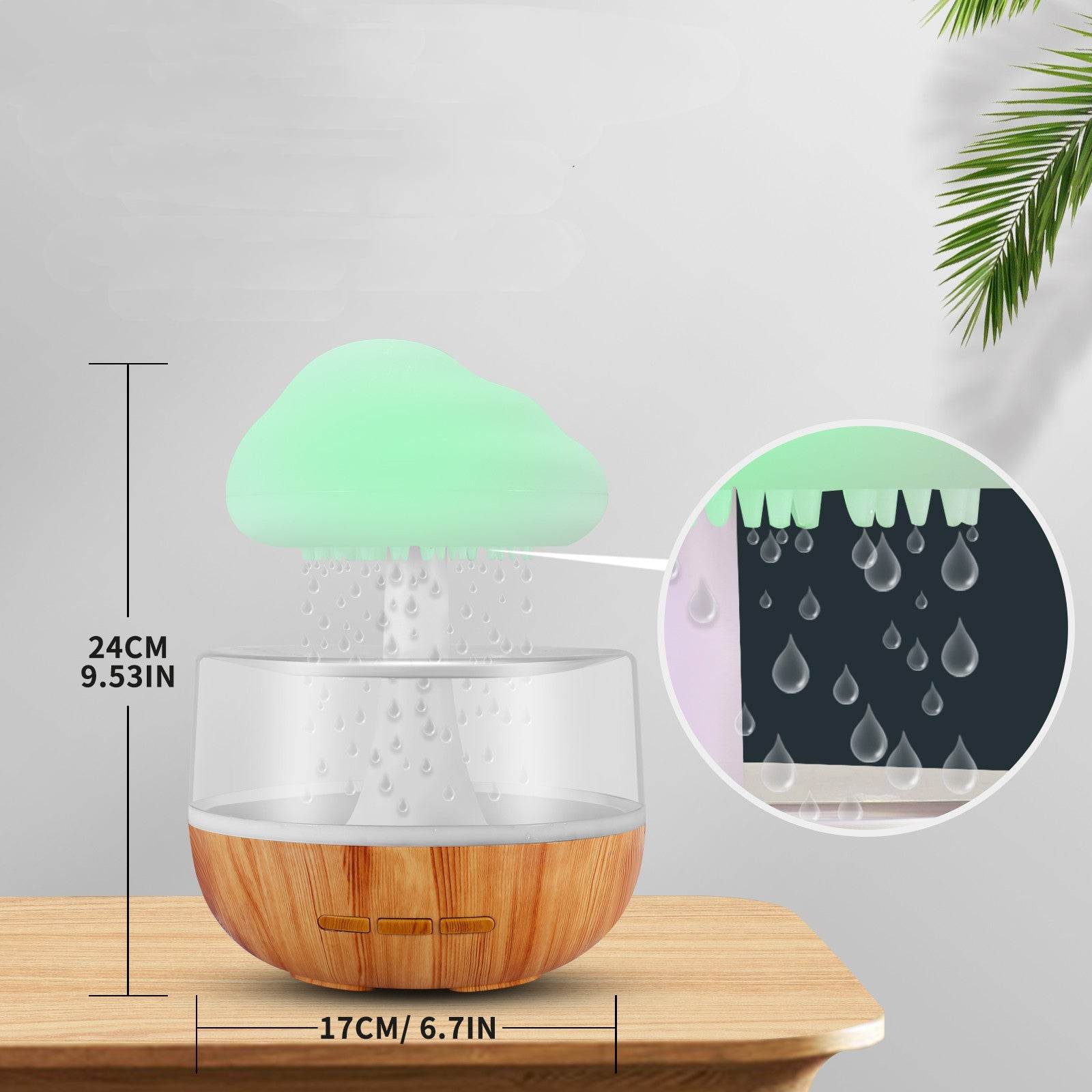 CalmingCloud Rain Humidifier Diffuser - Ultrasonic Cool Mist Humidifier for Bedroom, Office & Nursery - Quiet Air Moisturizer with Essential Oil Diffuser for Better Sleep & Relaxation