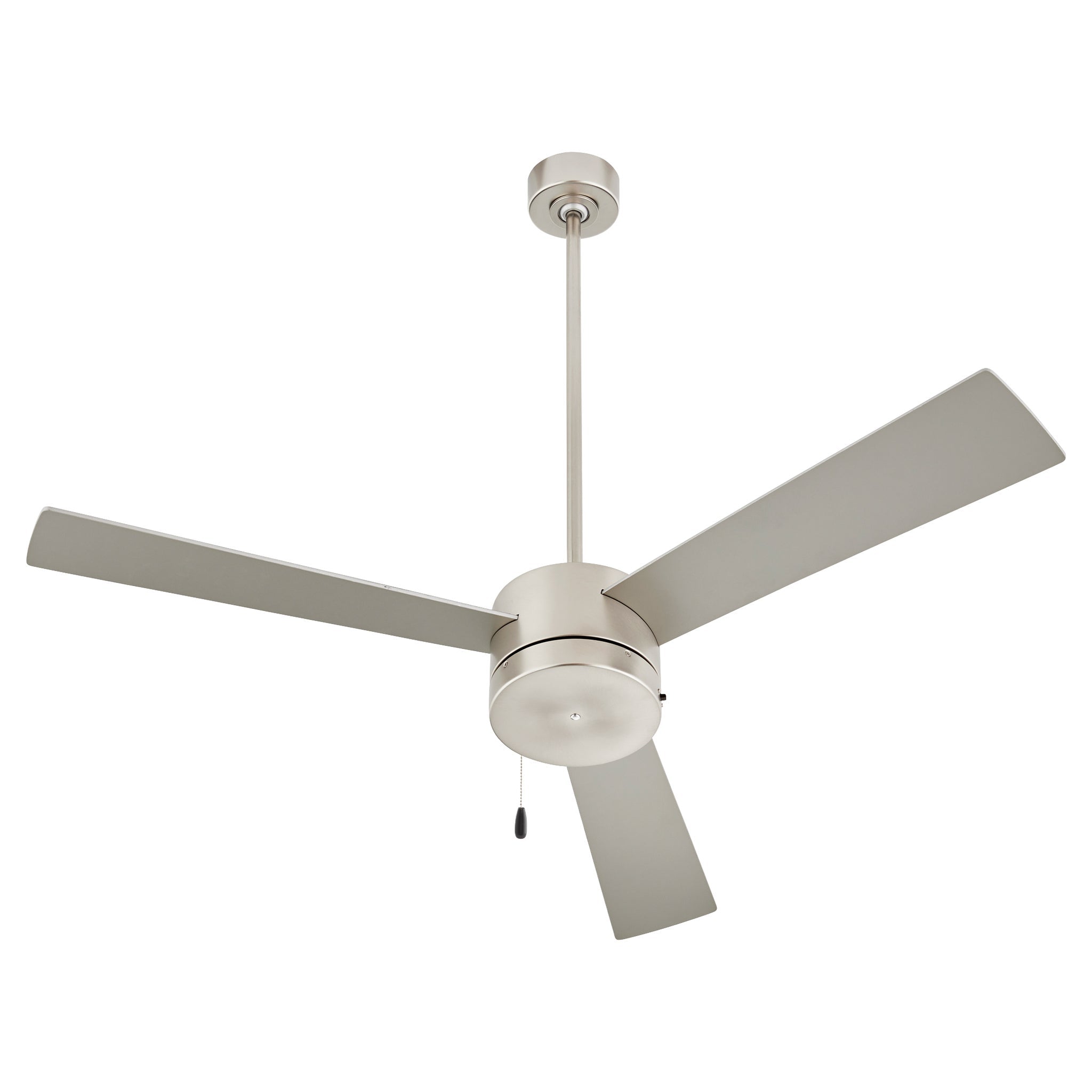 ALLEGRO 3 52 Inch Ceiling Fan with Pull Chain - 3 Speed Reversible Motor, Optional LED Light, Satin Nickel Finish with Silver/Walnut Blades - Perfect for Living Room, Bedroom, or Patio