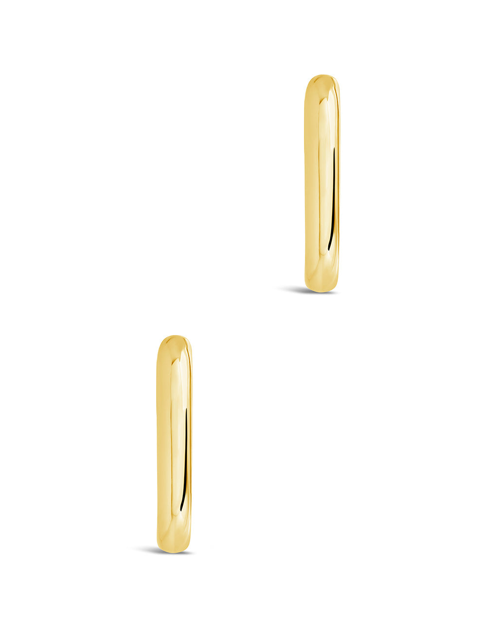 Josie Rectangular Hoop Earrings for Women - Sterling Silver Minimalist Dangle Earrings - Elegant Everyday Jewelry for Work, Party & Date Night