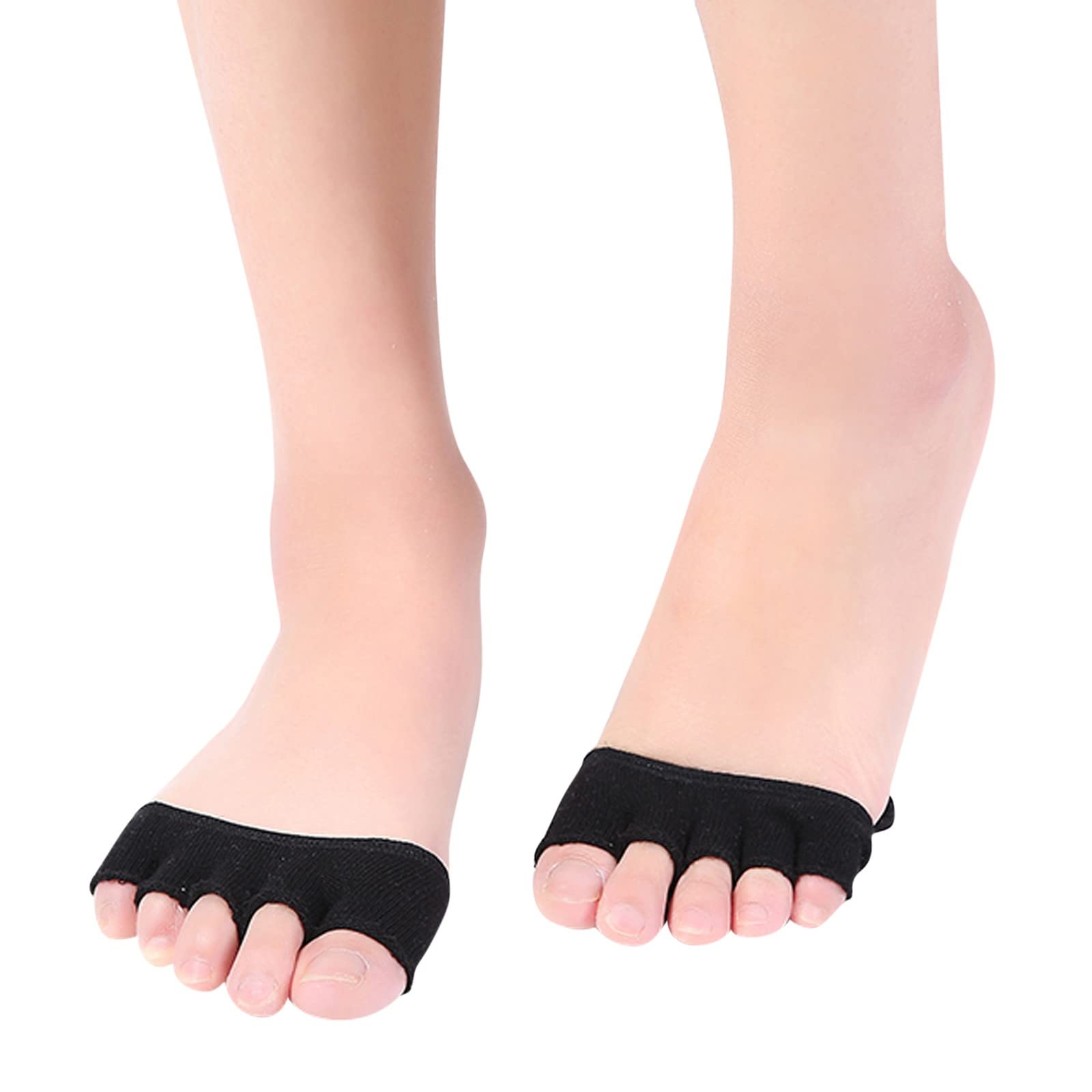 3 Pairs Women's Solid Half Palm Open Toe Socks - Breathable Sweat Absorbent Knee High Socks for Women & Kids - Perfect for Yoga, Workouts, and Home Comfort