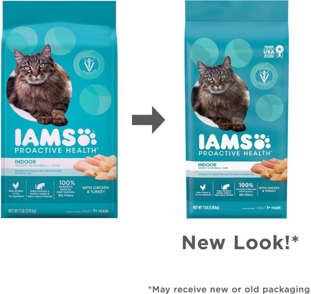 Iams Proactive Health Indoor Weight & Hairball Control Dry Cat Food - Premium Nutrition for Indoor Cats, Supports Healthy Weight & Reduces Hairballs - Ideal for Adult Cats with Sedentary Lifestyle