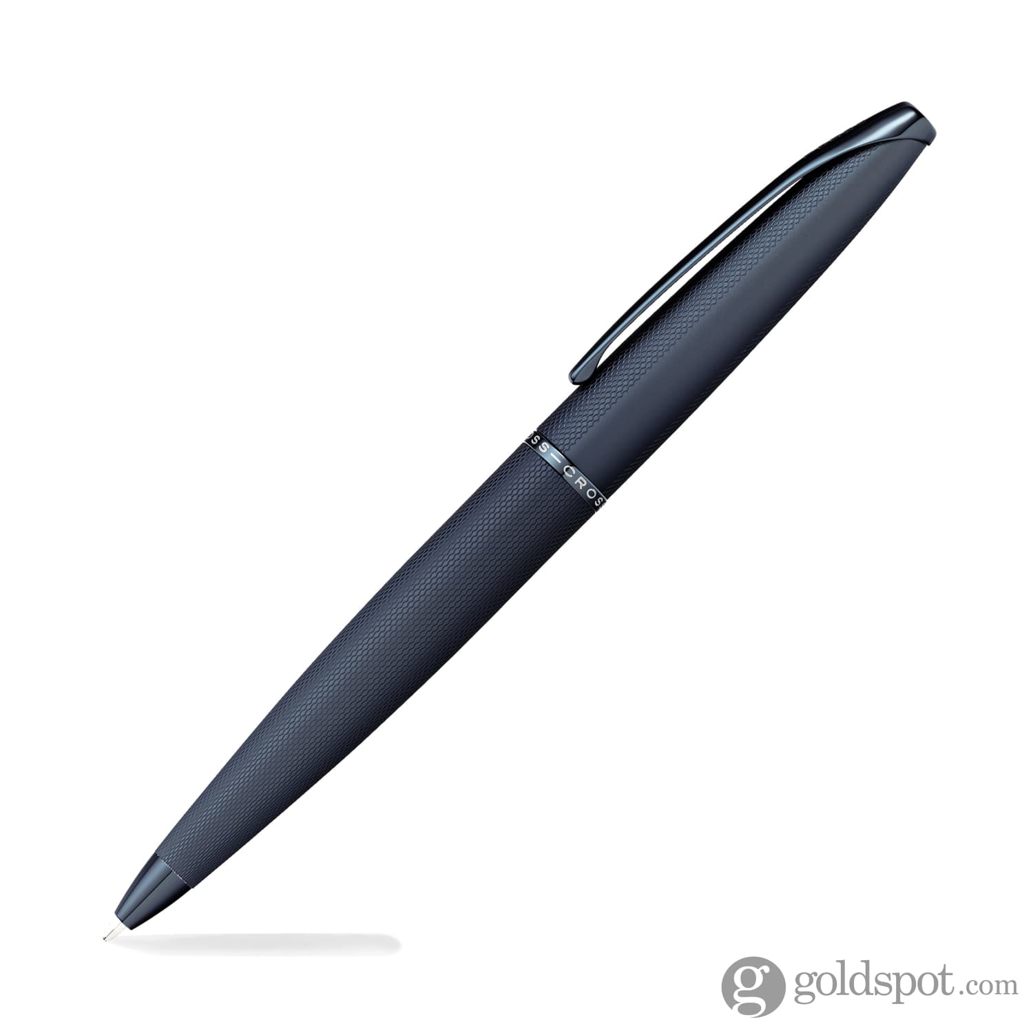 Premium Cross ATX Ballpoint Pen - Sandblasted Dark Blue PVD Coating with Elegant Etched Diamond Pattern | Perfect for Business Gifts, Office Use & Executive Writing Accessories