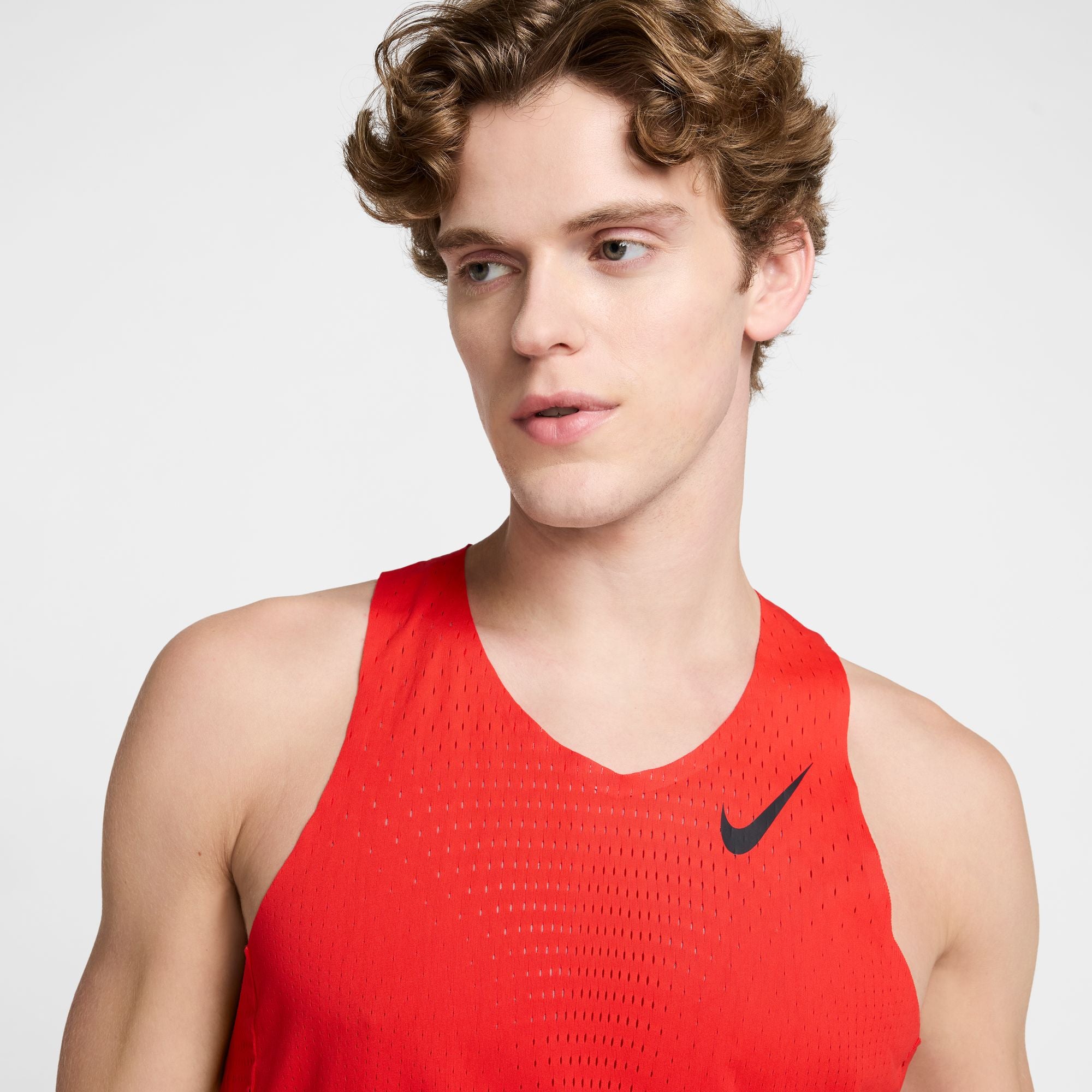 Men's AeroSwift Dri-FIT ADV Running Singlet - Lightweight Moisture-Wicking Performance Shirt for Marathon & Training (696 LT Crimson/Black) - Perfect for Summer Running, Gym Workouts & Outdoor Sports